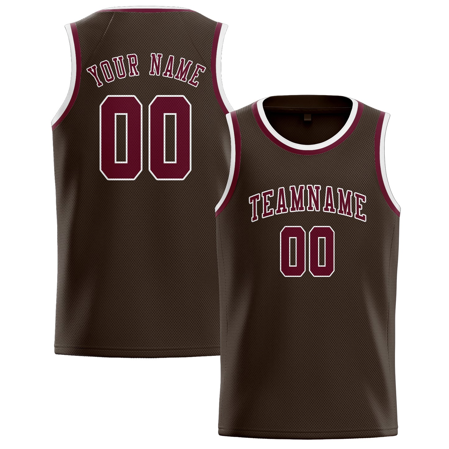 Benutzerdefiniertes Professionelles Braun Karmesinrot Basketballtrikot