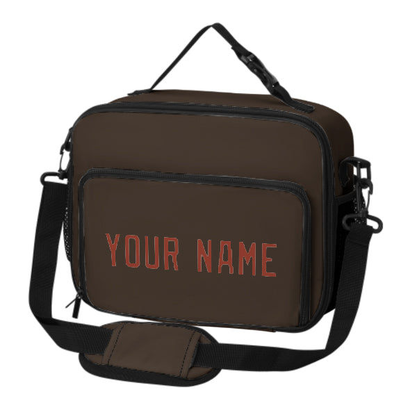 Maßgeschneidertes Braun Coral Red Lunch-Tasche