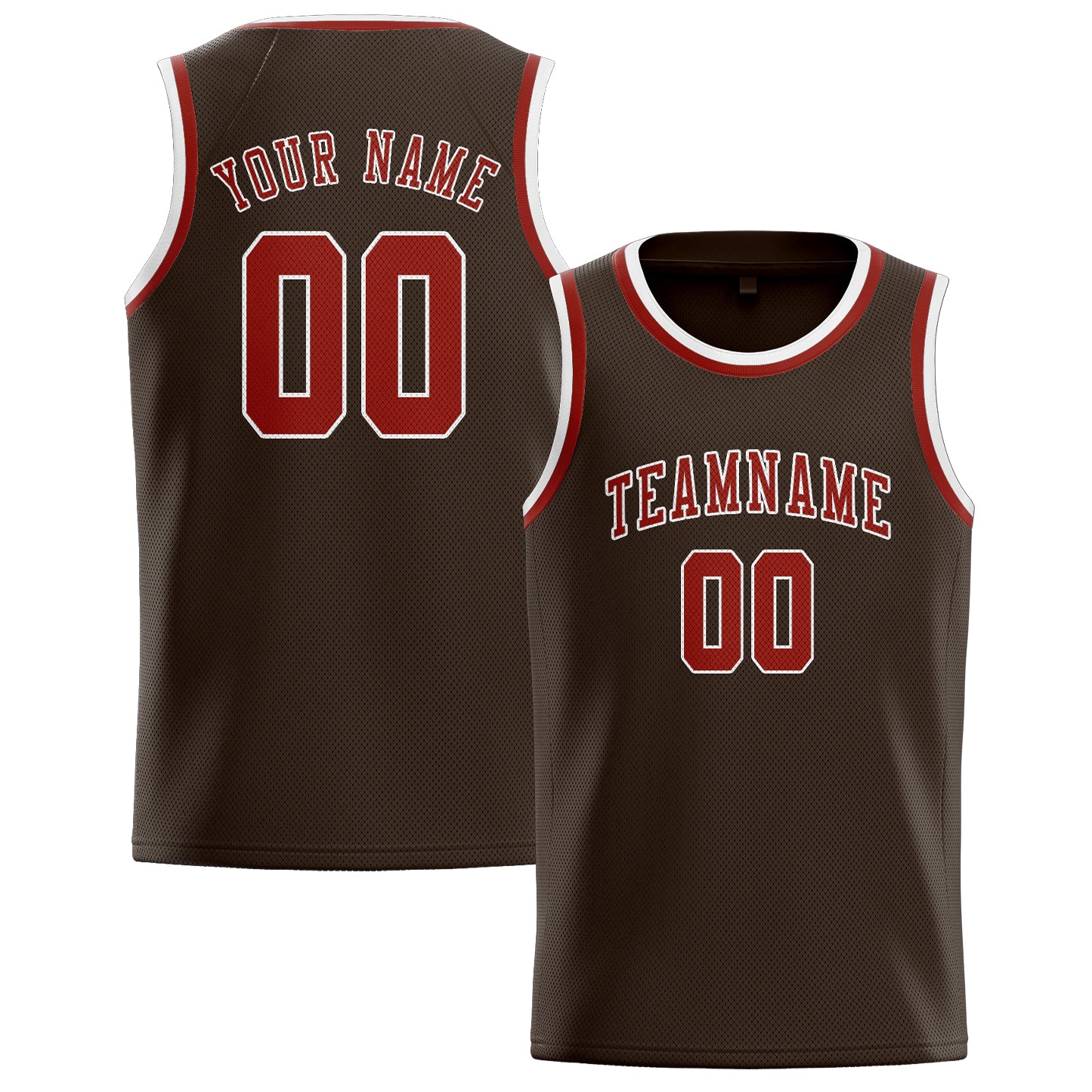 Benutzerdefiniertes Professionelles Braun Korallenrot Basketballtrikot