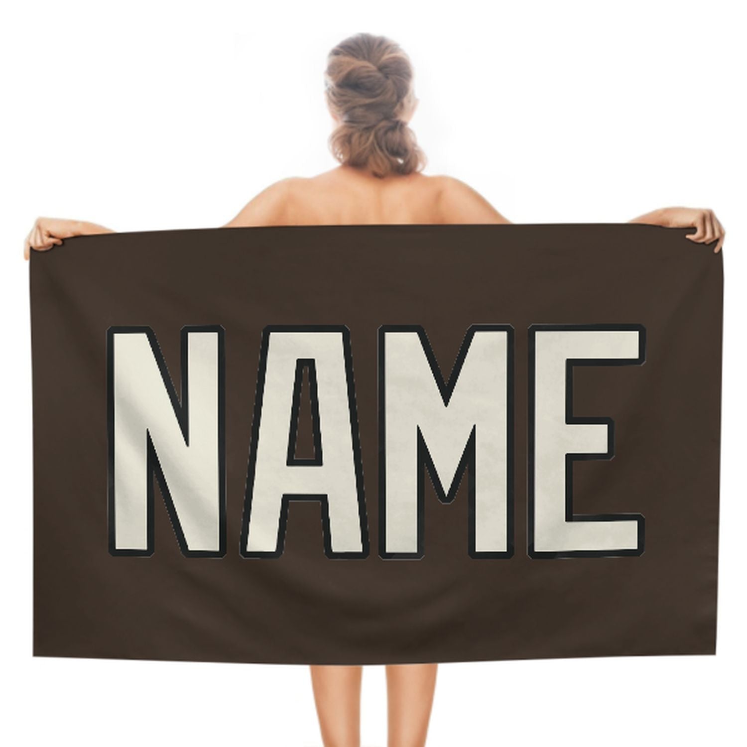 Maßgeschneidertes Braun Beige Strandtuch