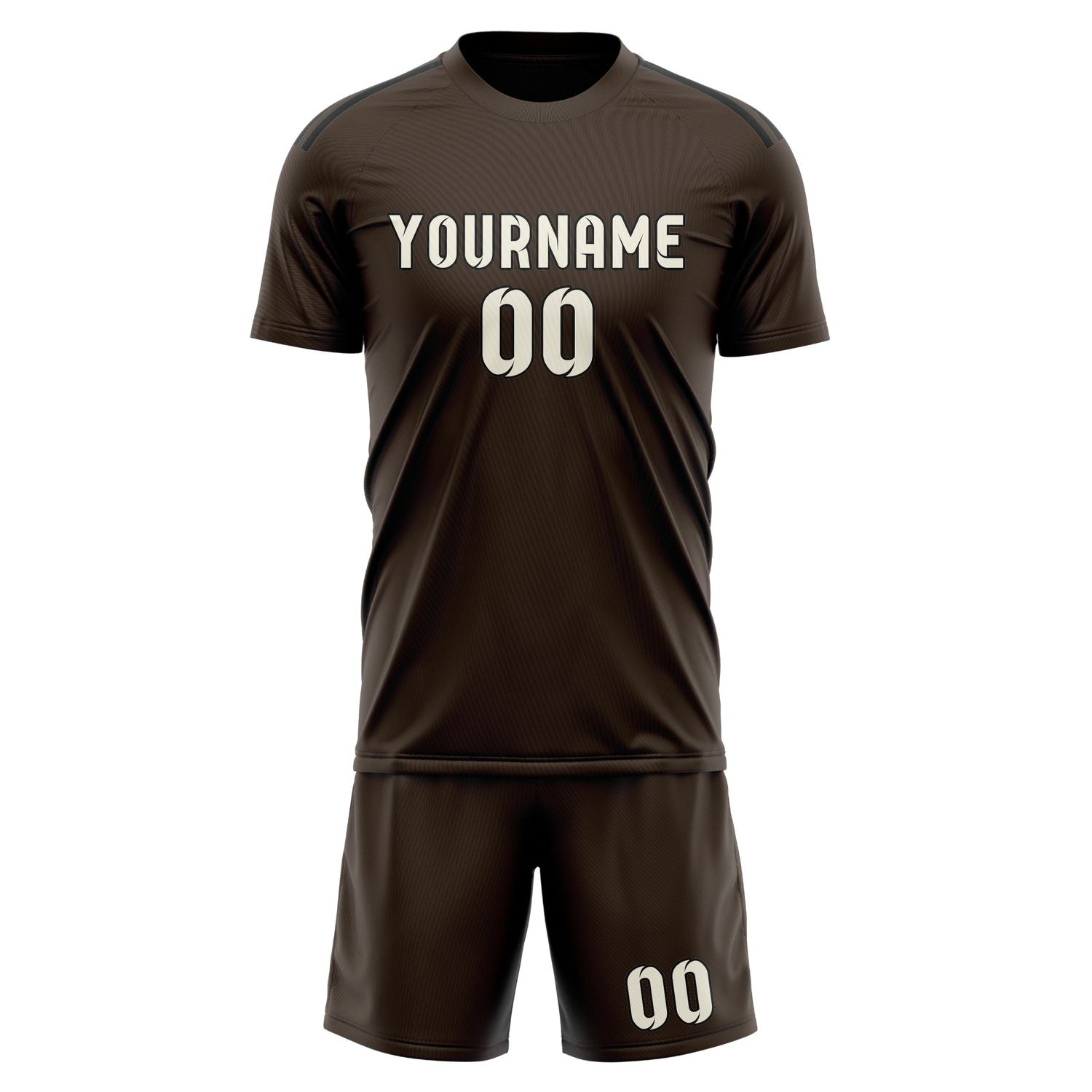 Maßgeschneidertes Professionelles Braun Beige Fußballtrikot-Set