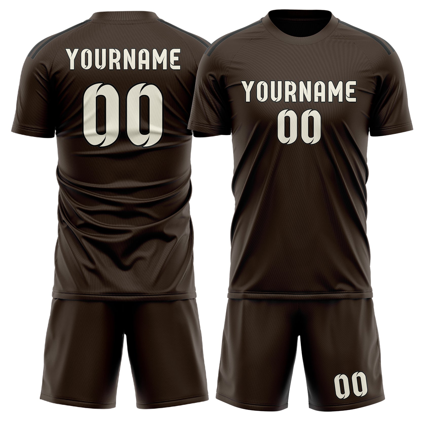 Maßgeschneidertes Professionelles Braun Beige Fußballtrikot-Set