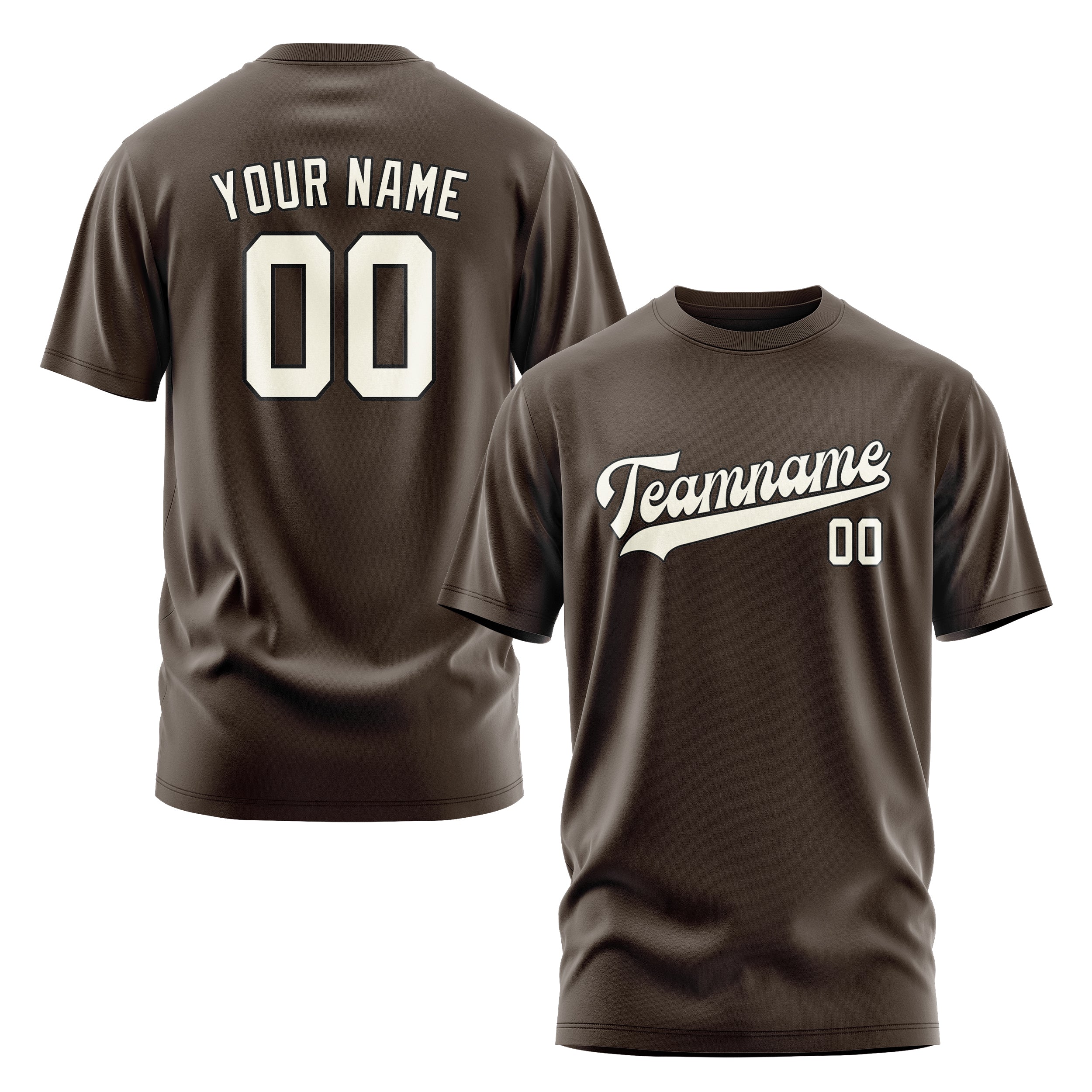 Maßgeschneidertes Braun Beige T-Shirt