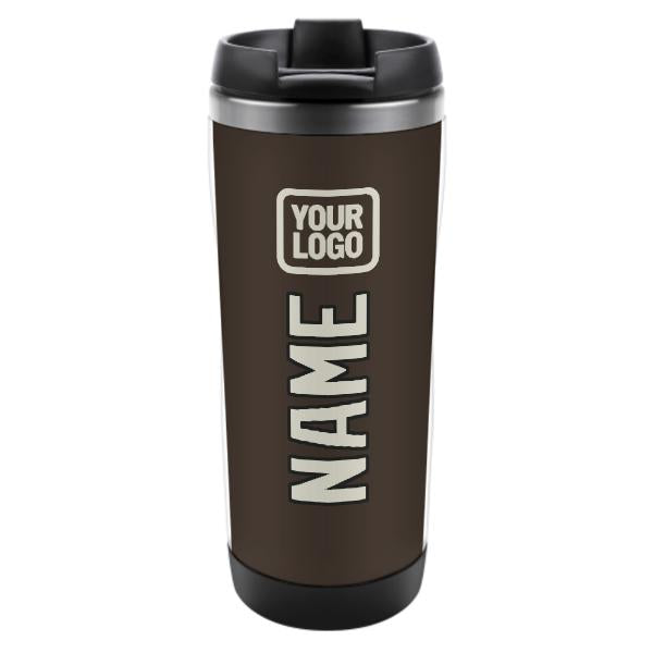 Maßgeschneidertes Braun Beige Edelstahlbecher