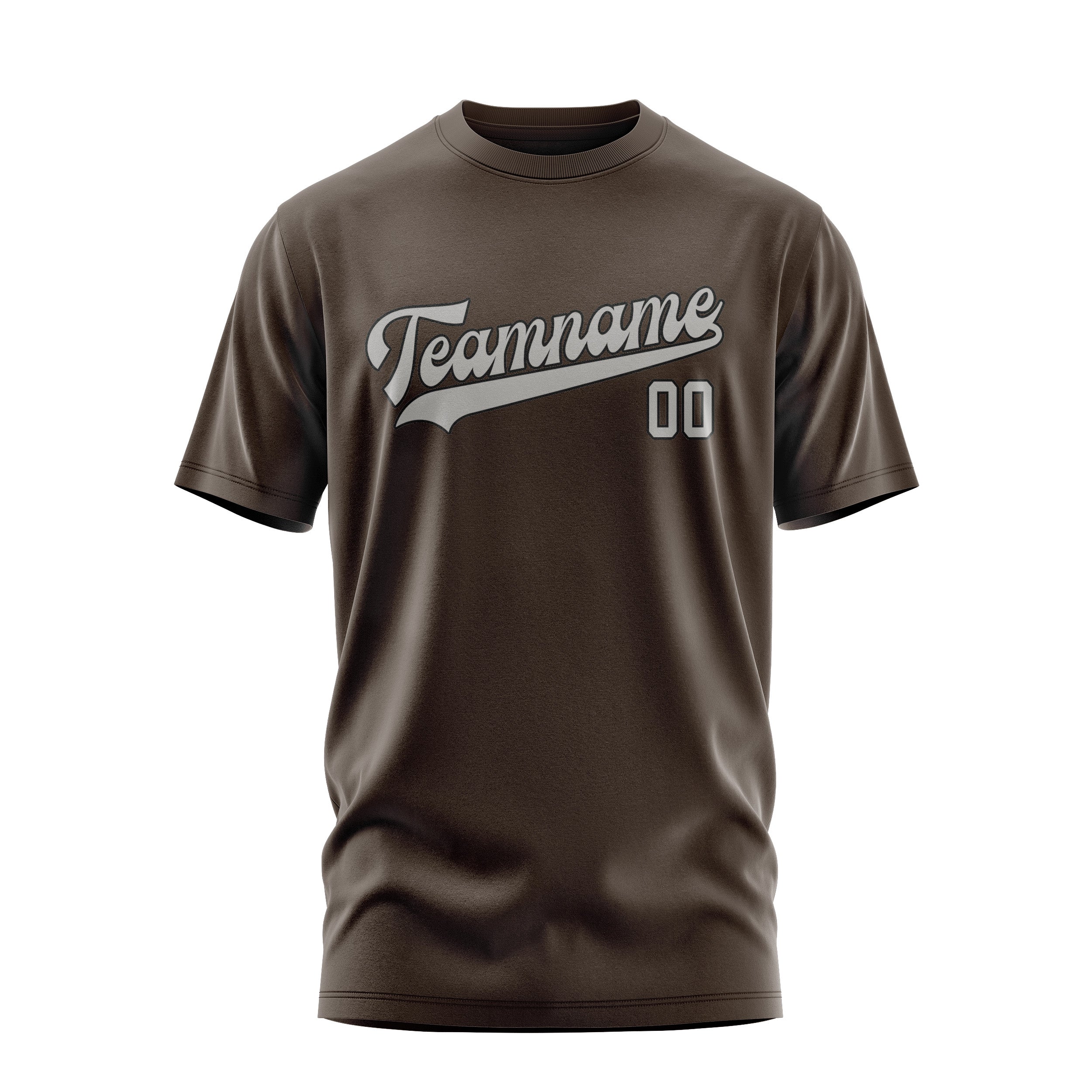 Maßgeschneidertes Braun Grau T-Shirt