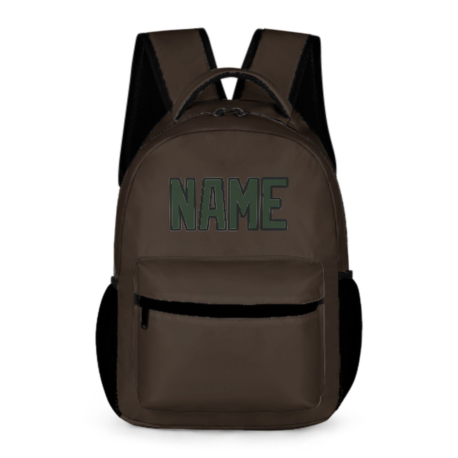 Zaino per bambini personalizzato color marrone e verde abete