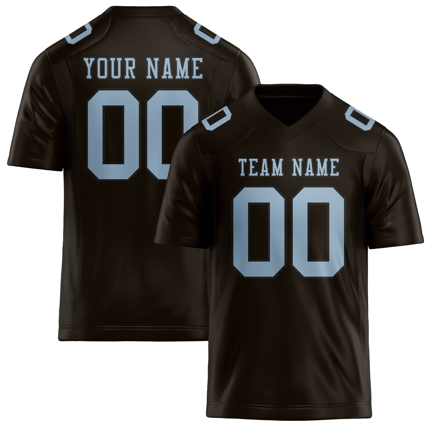 Maßgeschneidertes Professionelles Braun Hellblau Rugbytrikot