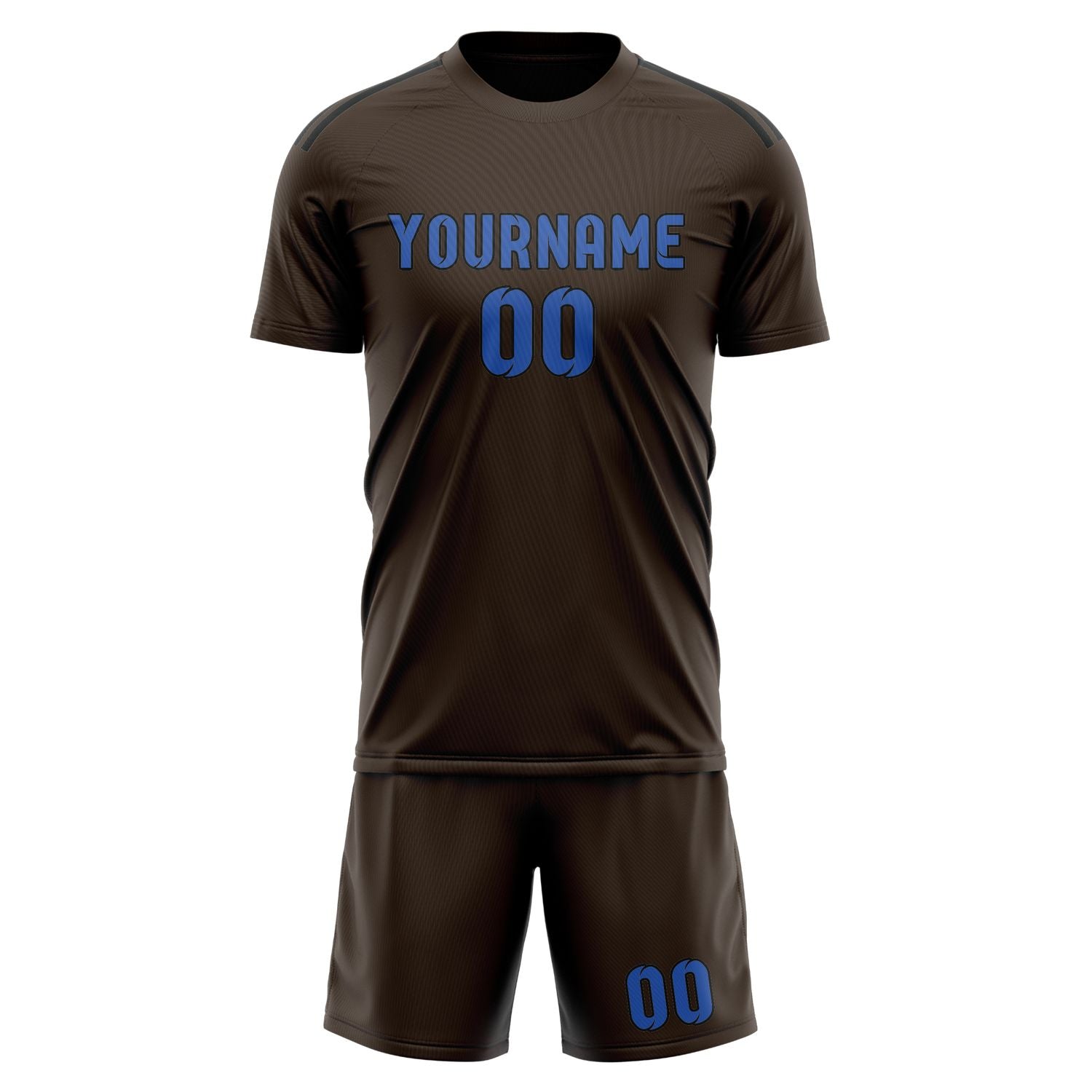 Maßgeschneidertes Professionelles Braun Himmelblau Fußballtrikot-Set