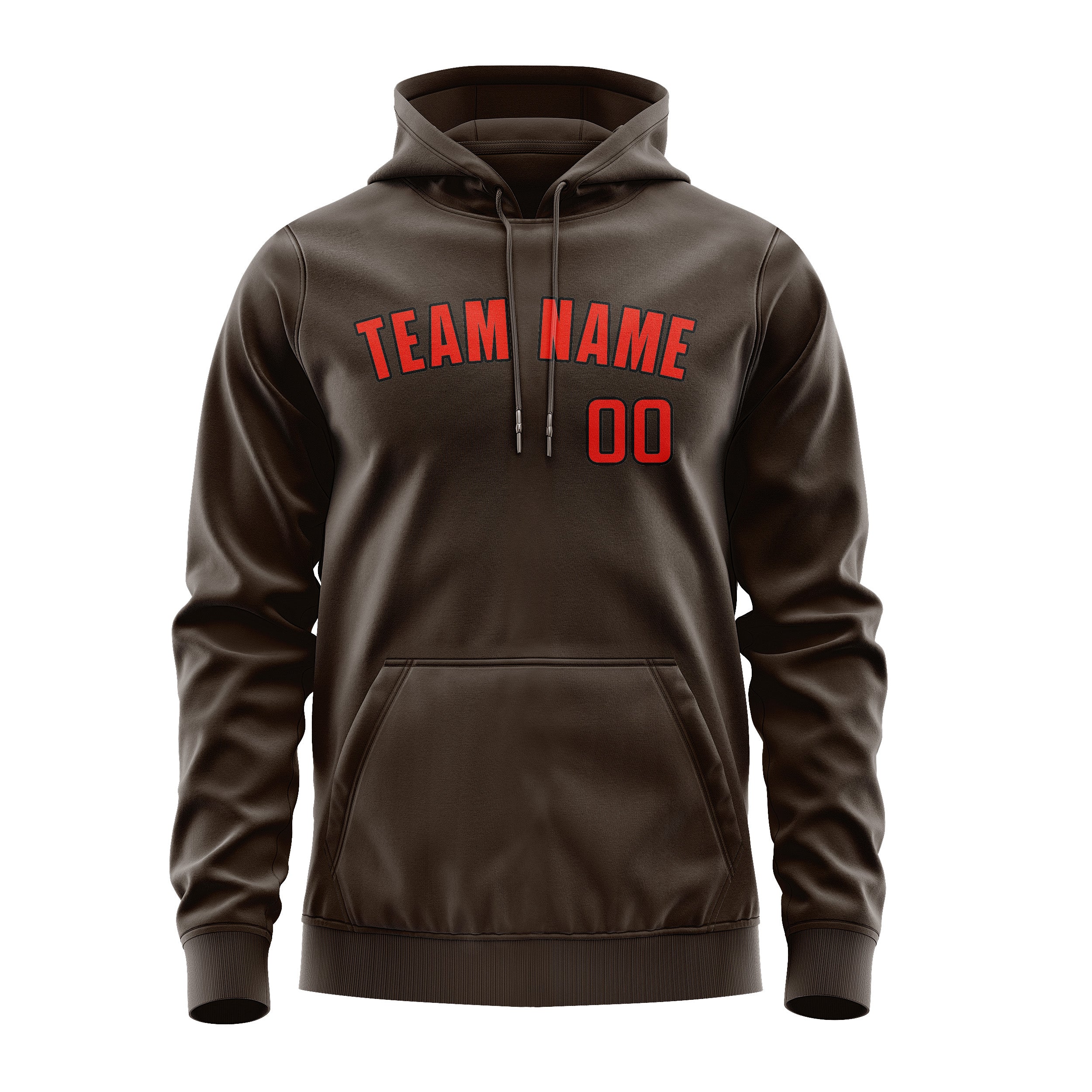 Maßgeschneidertes Braun Orangerot Hoodie