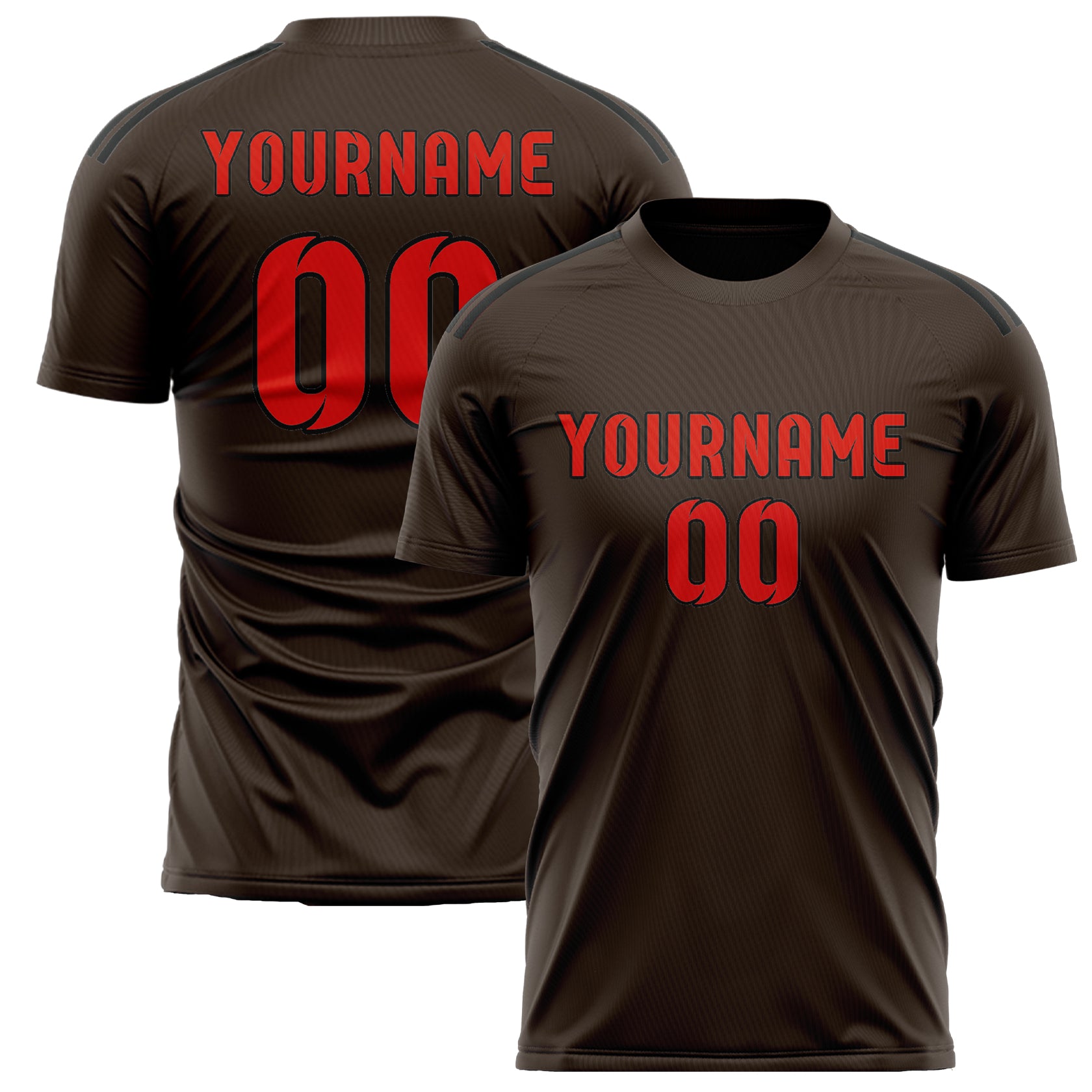 Benutzerdefiniertes Professionelles Braun Orangerot Fußballtrikot