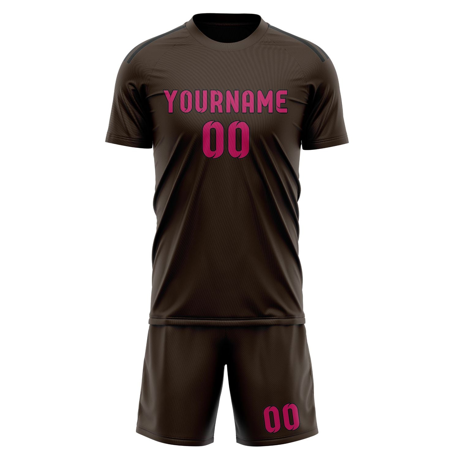 Maßgeschneidertes Professionelles Braun Rosarot Fußballtrikot-Set