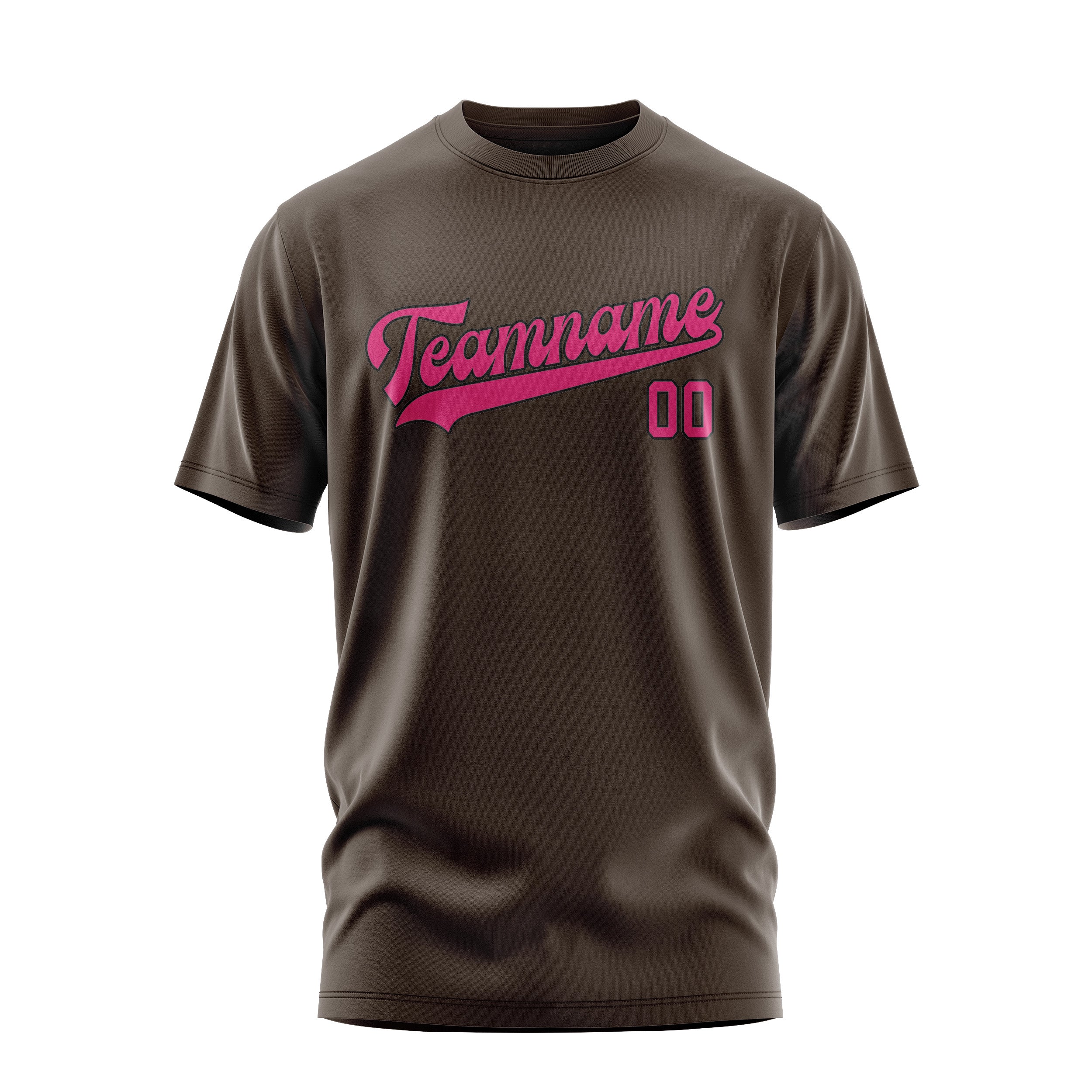 Maßgeschneidertes Braun Rosarot T-Shirt