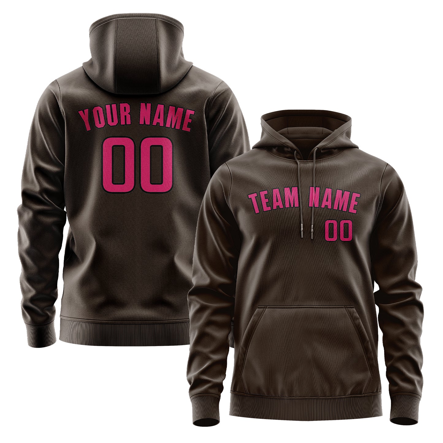 Maßgeschneidertes Braun Rosarot Hoodie