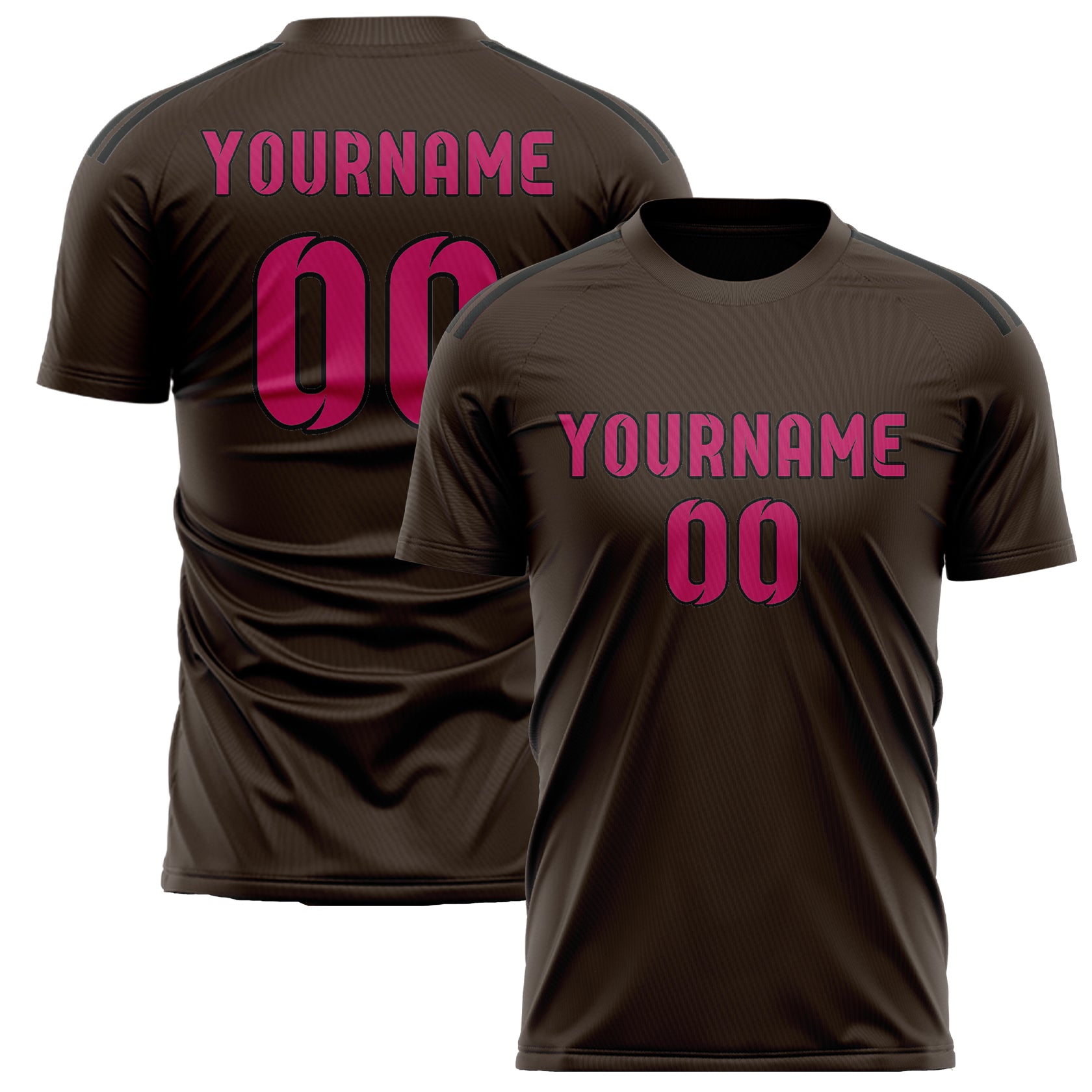 Benutzerdefiniertes Professionelles Braun Rosarot Fußballtrikot