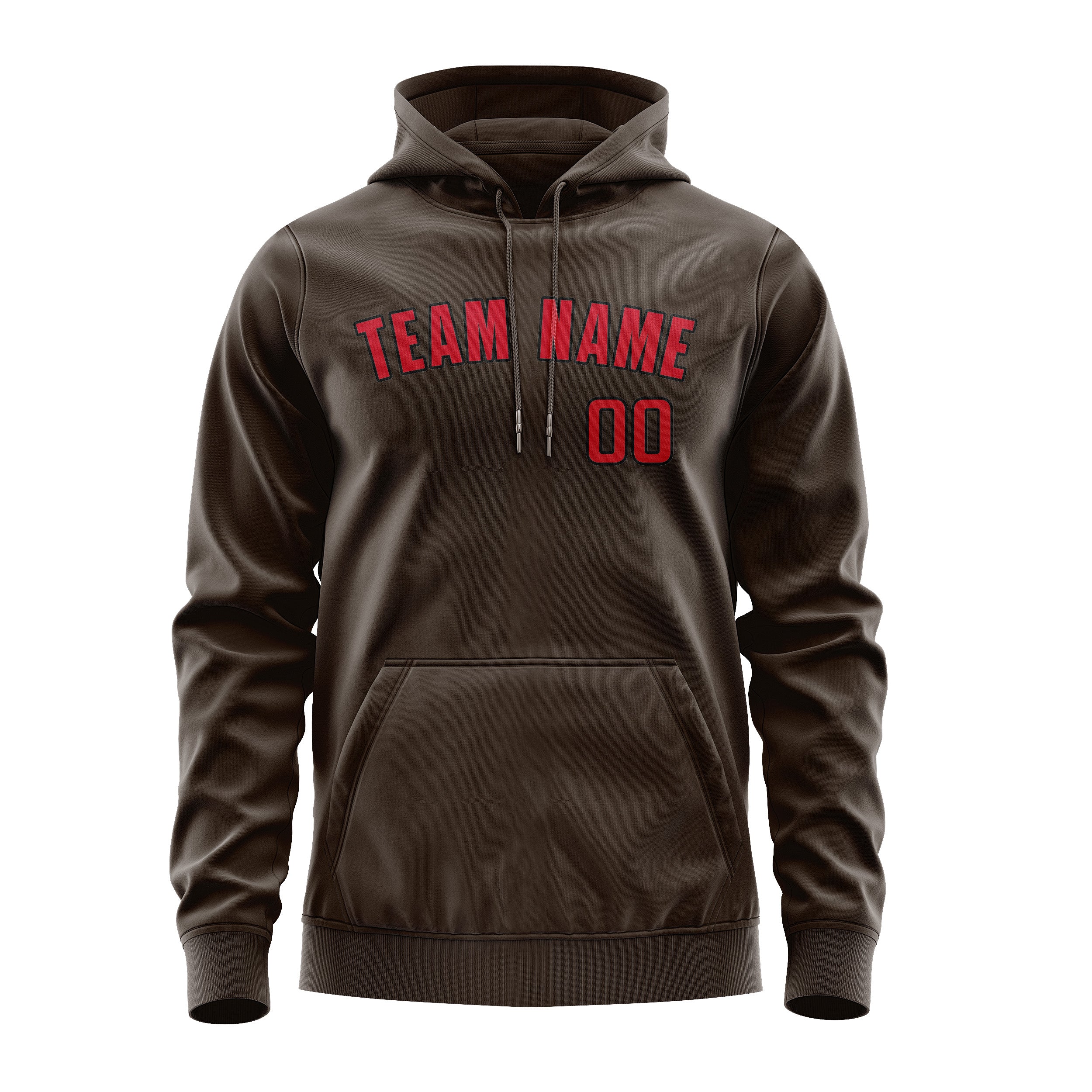 Maßgeschneidertes Braun Rot Hoodie