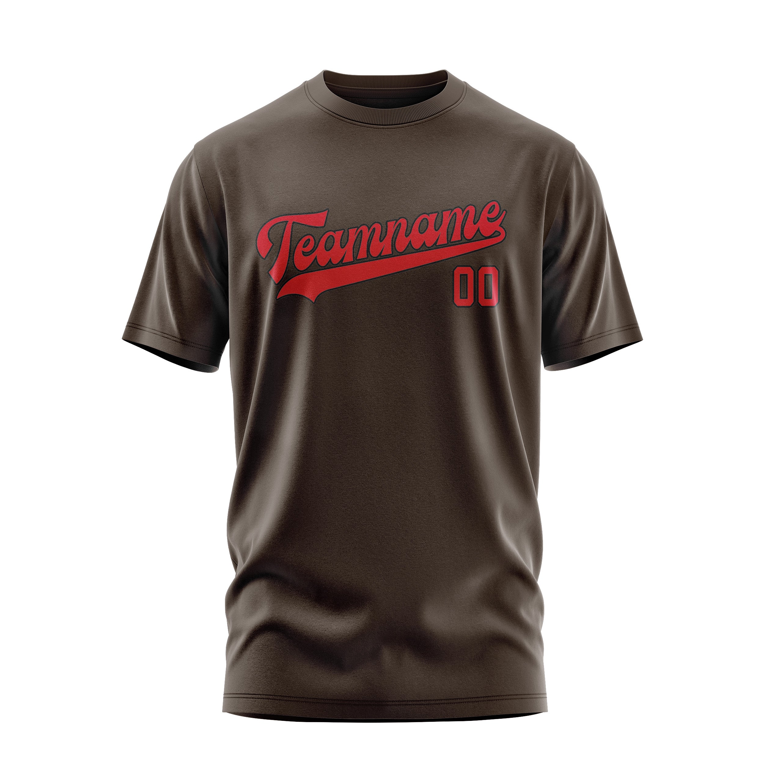 Maßgeschneidertes Braun Rot T-Shirt