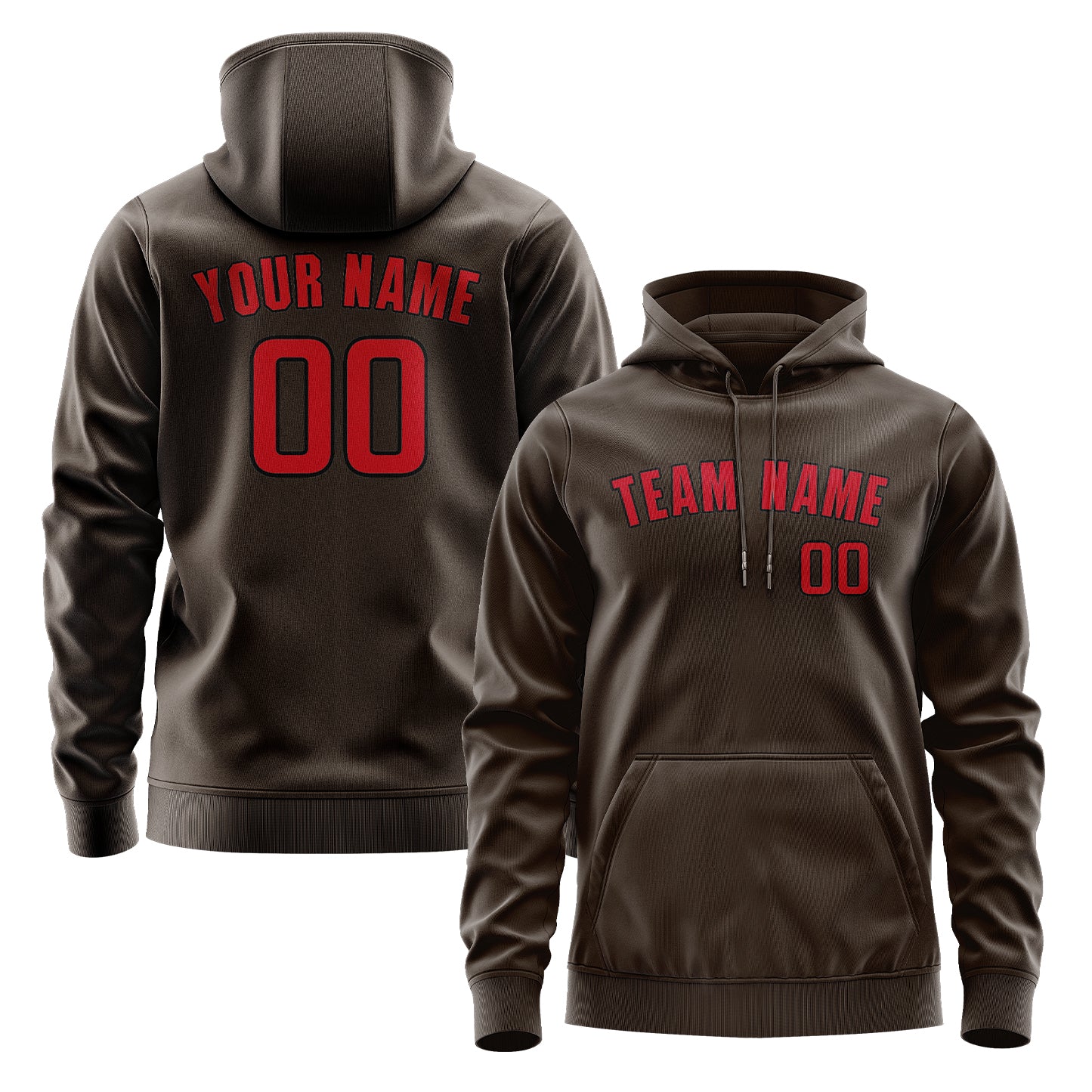 Maßgeschneidertes Braun Rot Hoodie