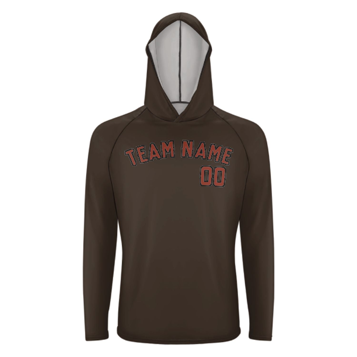 Maßgeschneidertes Braun Korallenrot UV-Hoodie