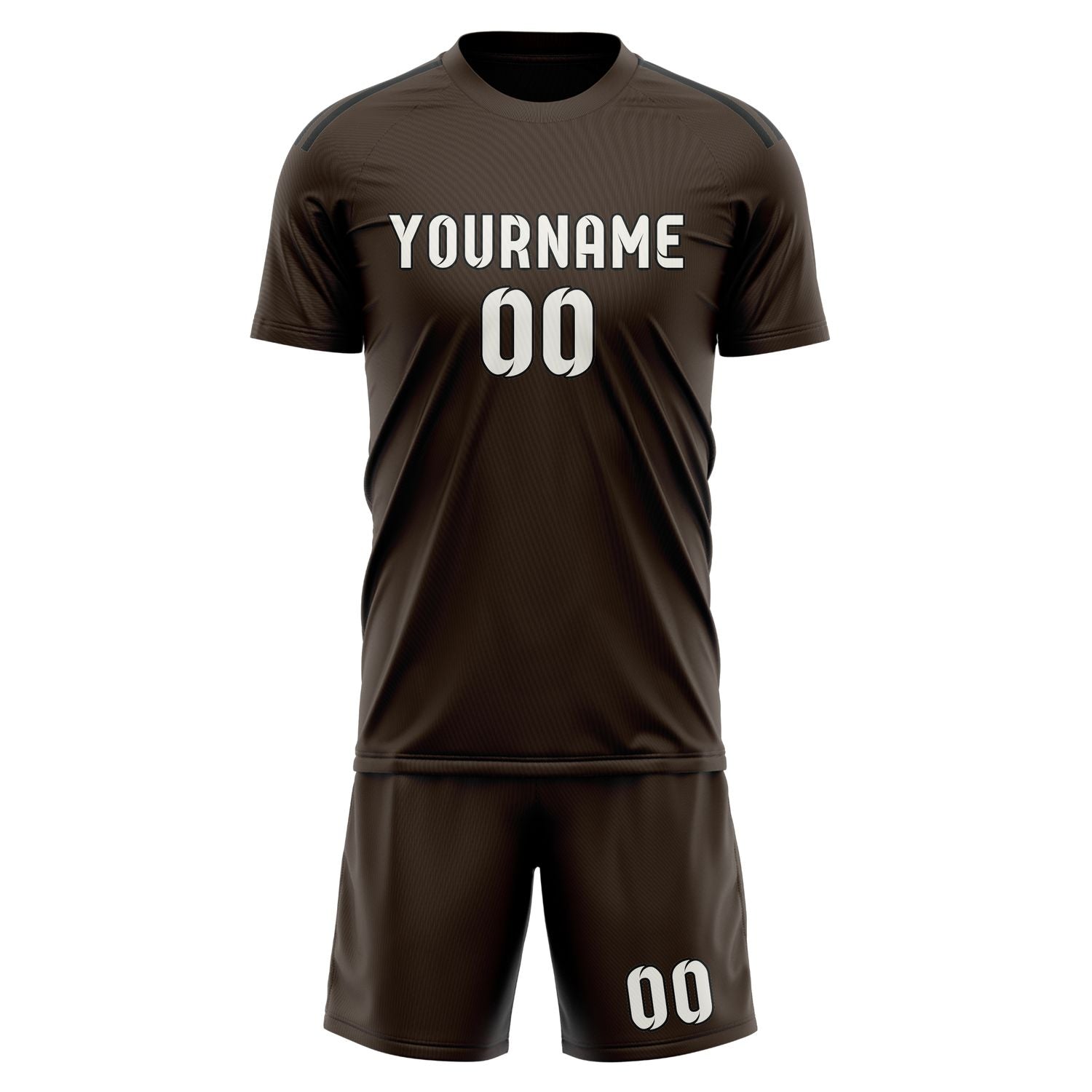 Maßgeschneidertes Professionelles Braun Weiß Fußballtrikot-Set