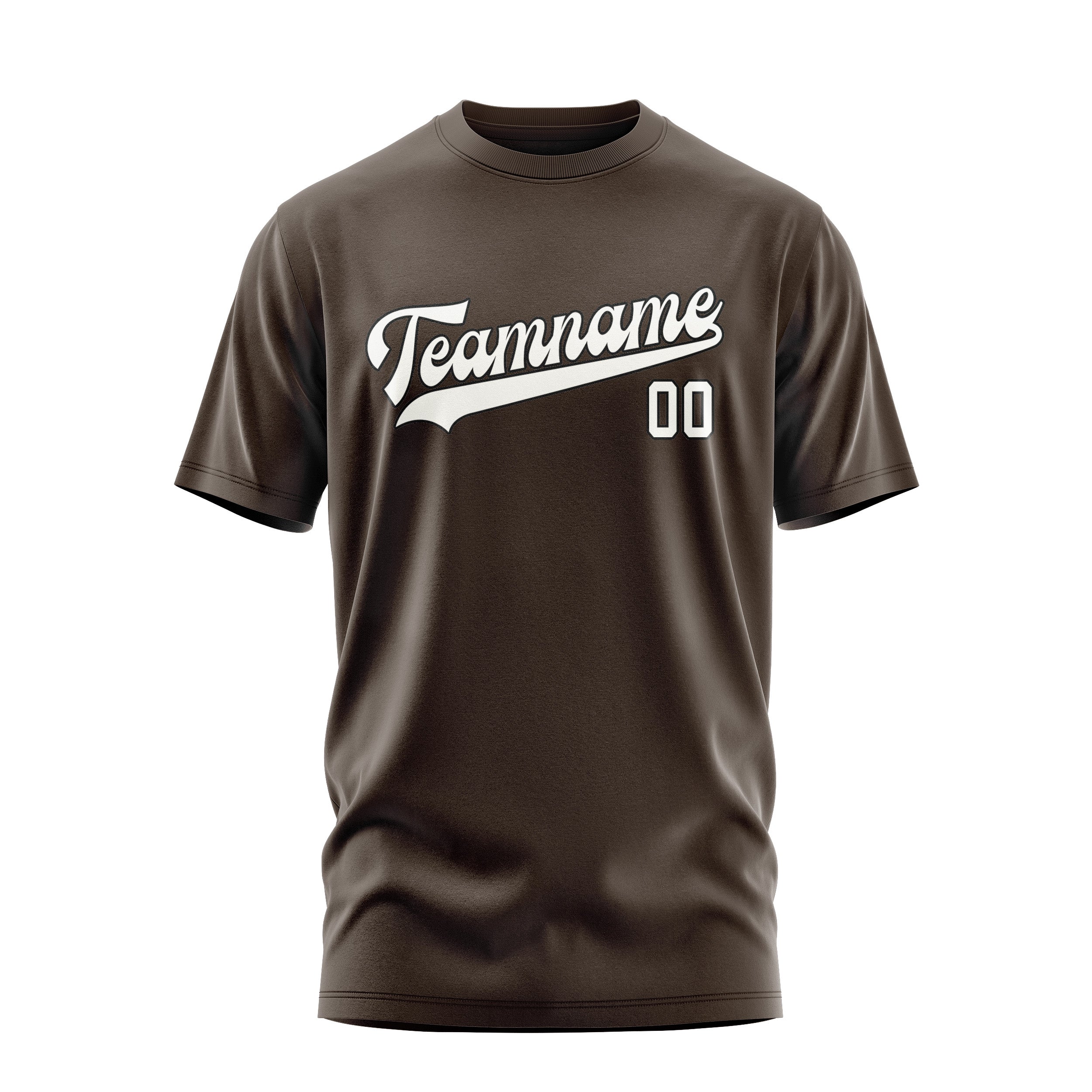 Maßgeschneidertes Braun Weiß T-Shirt