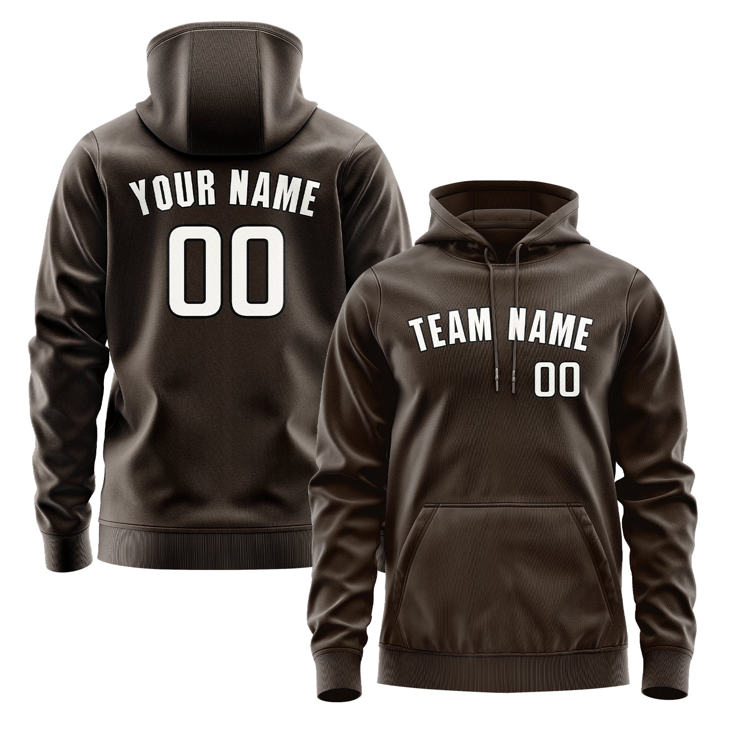 Maßgeschneidertes Braun Weiß Hoodie