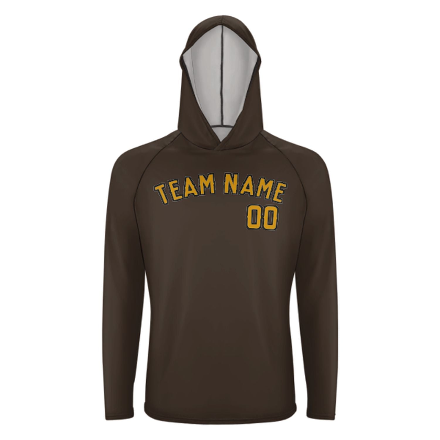 Maßgeschneidertes Braun Gelb UV-Hoodie