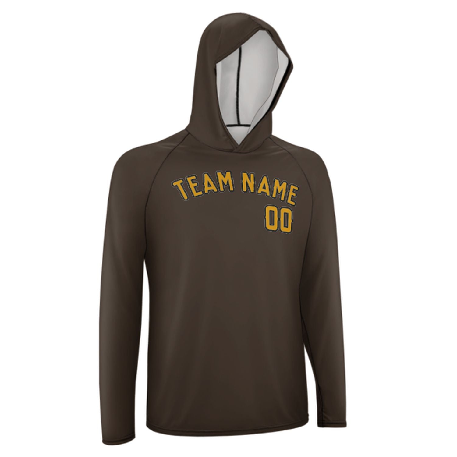 Maßgeschneidertes Braun Gelb UV-Hoodie