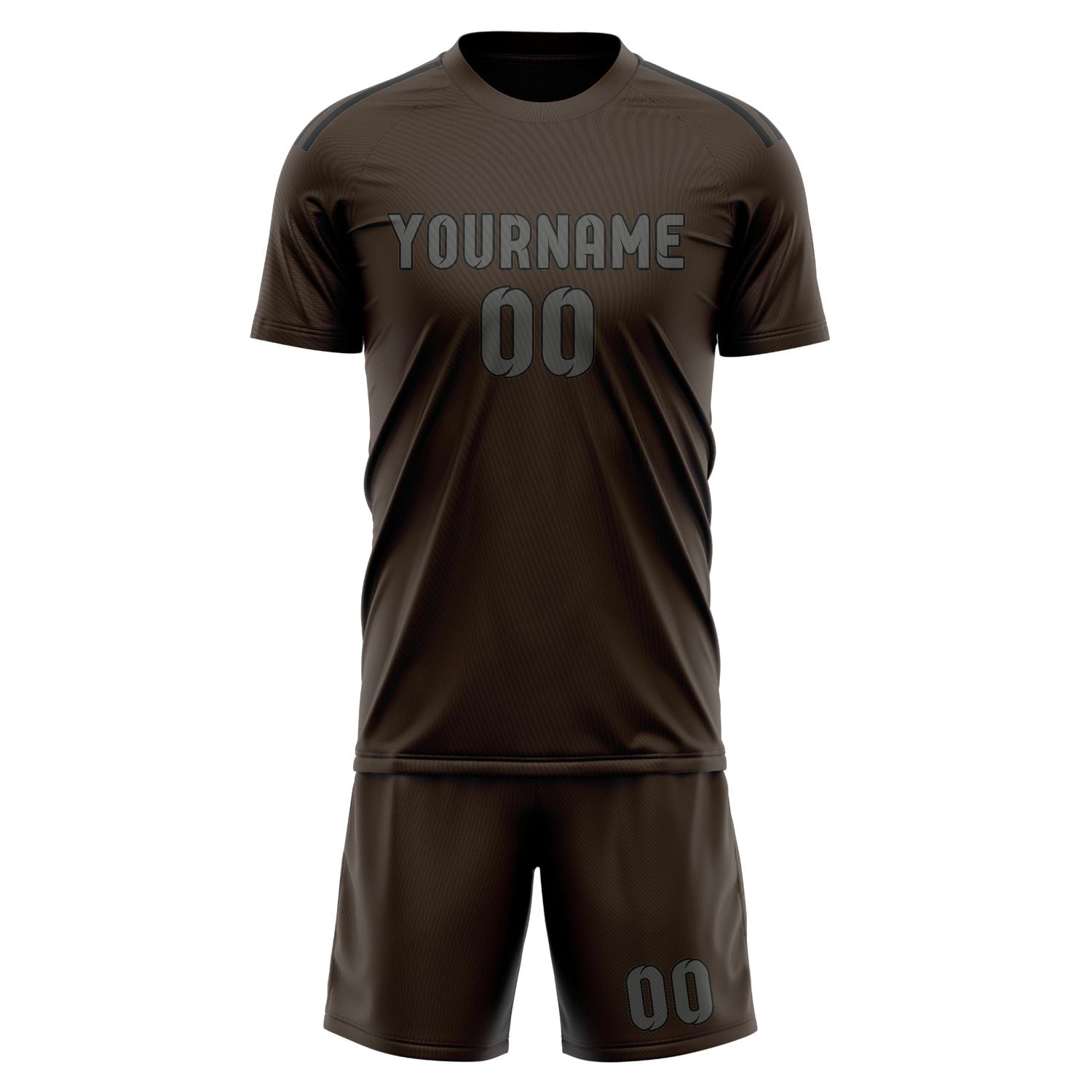 Maßgeschneidertes Professionelles Braun Dunkelgrau Fußballtrikot-Set