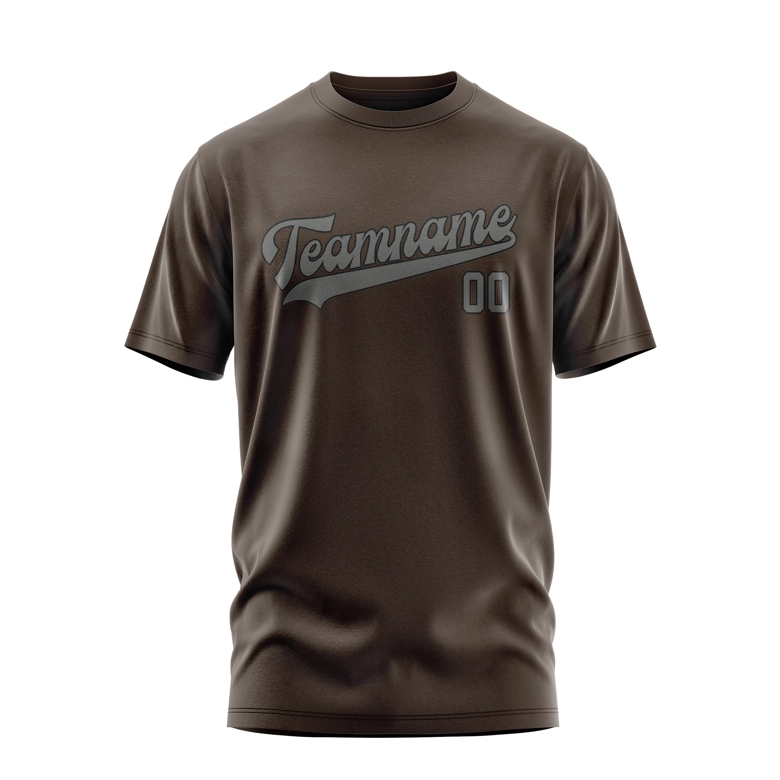 Maßgeschneidertes Braun Dunkelgrau T-Shirt