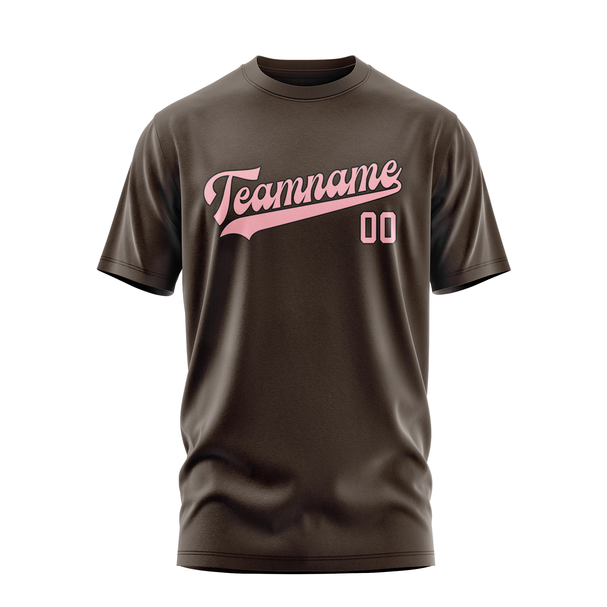 Maßgeschneidertes Braun Rosa T-Shirt