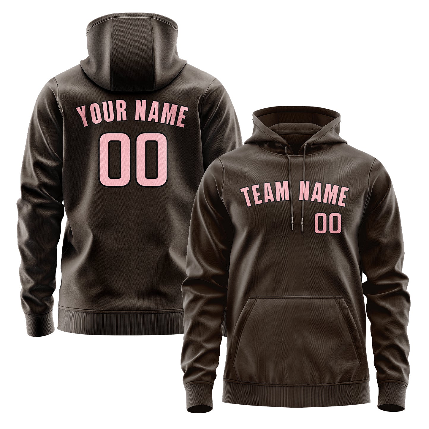 Maßgeschneidertes Braun Rosa Hoodie