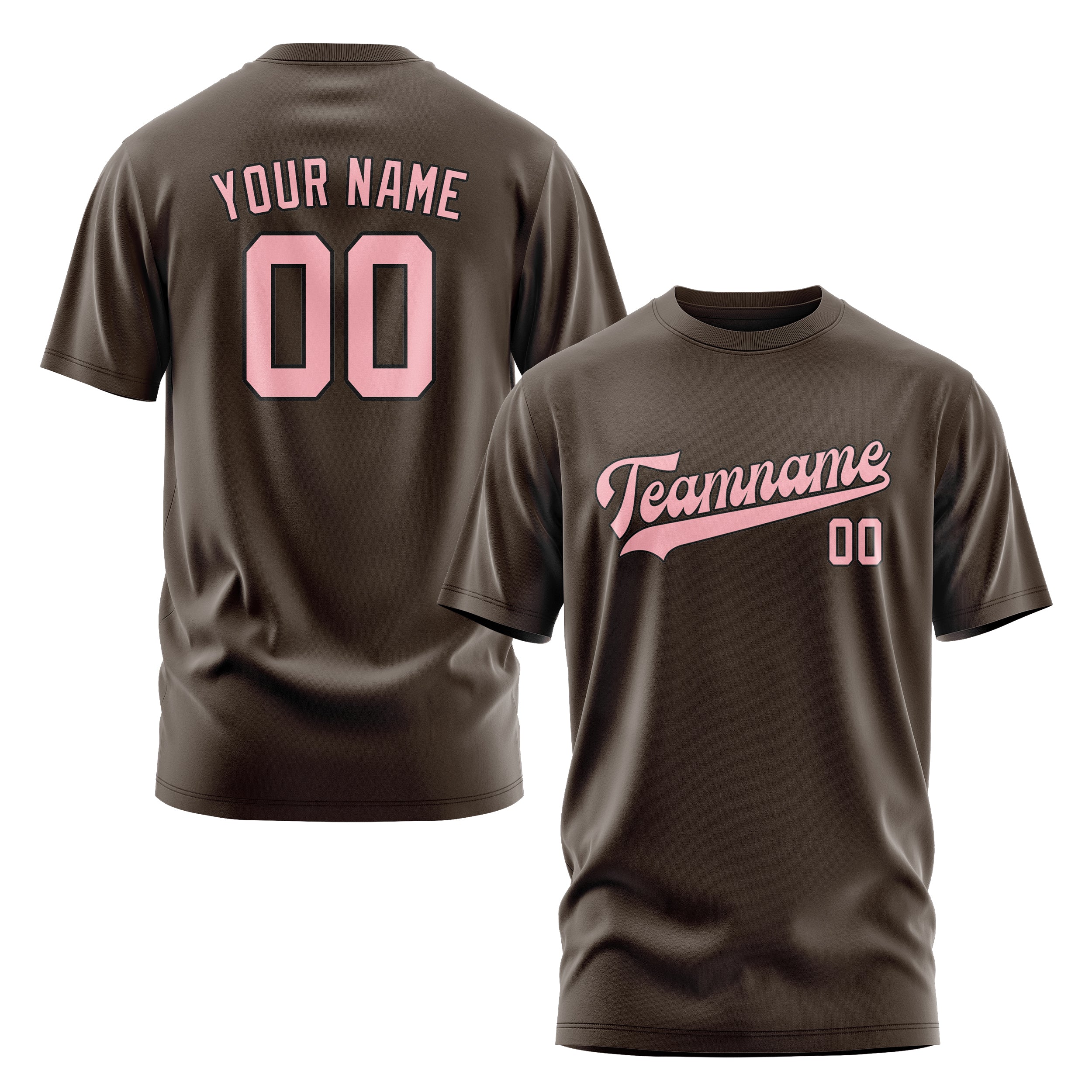 Maßgeschneidertes Braun Rosa T-Shirt