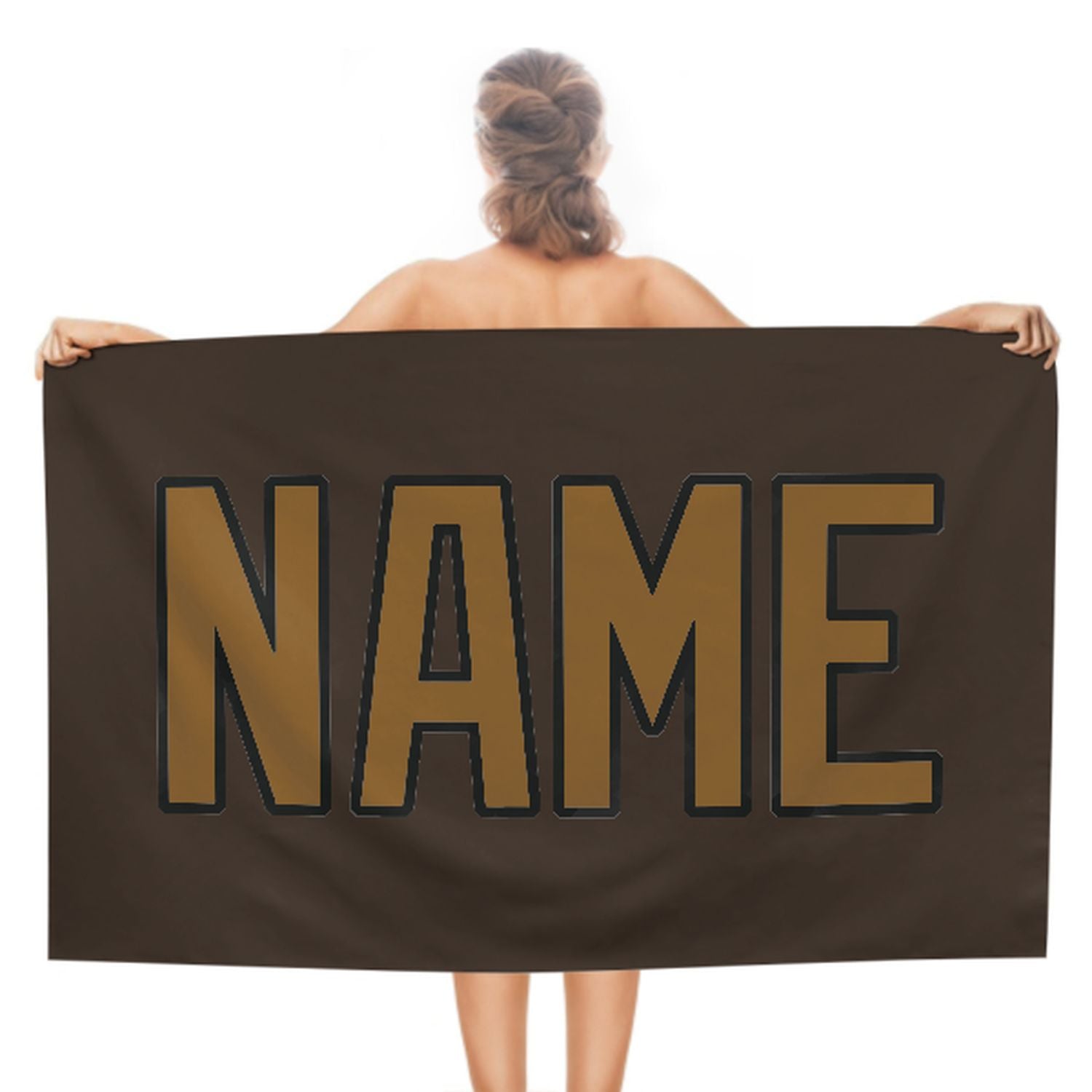 Maßgeschneidertes Braun Khaki Strandtuch