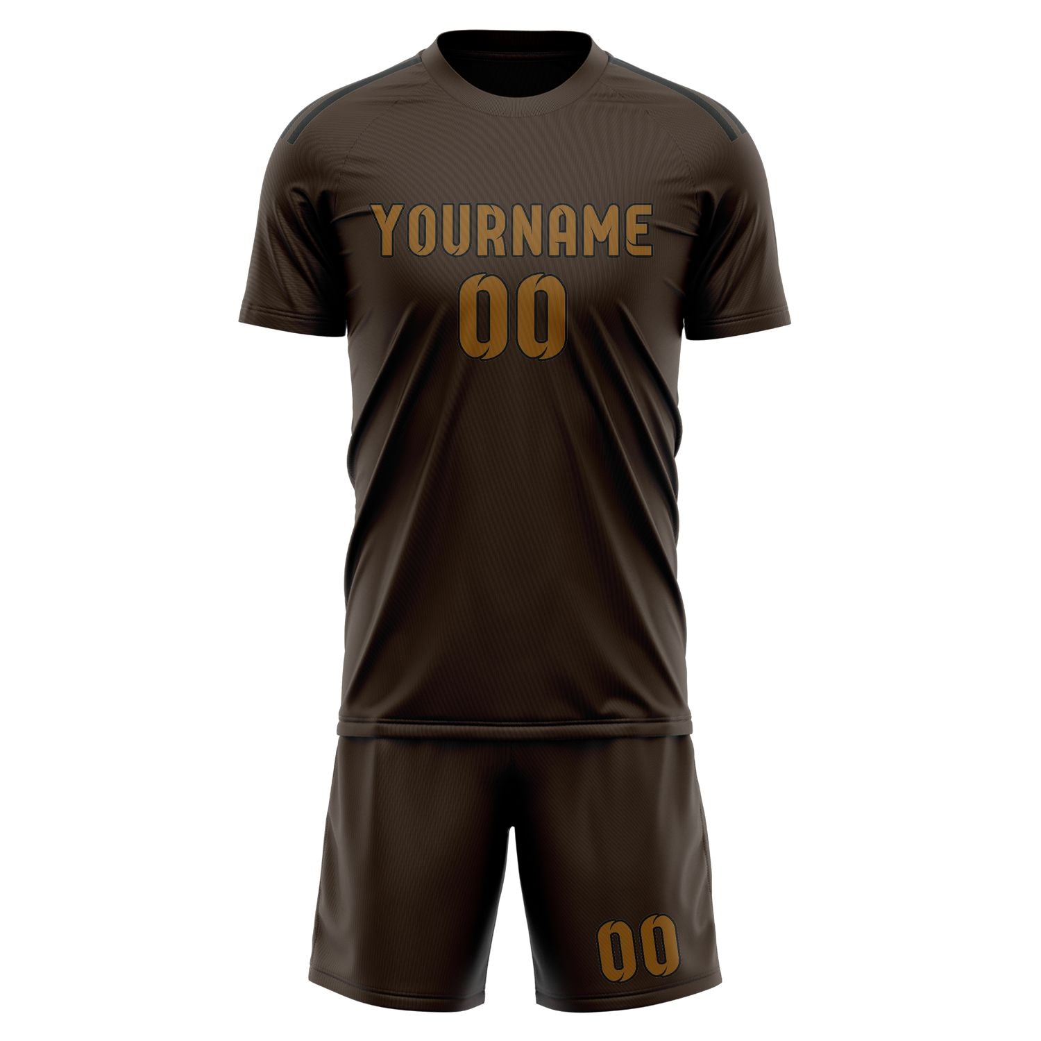 Maßgeschneidertes Professionelles Braun Khaki Fußballtrikot-Set