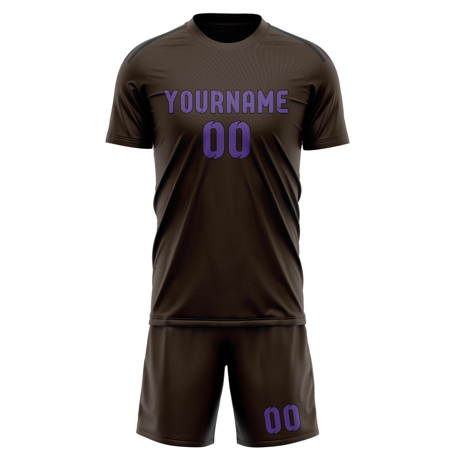 Maßgeschneidertes Professionelles Braun Lavendel Fußballtrikot-Set
