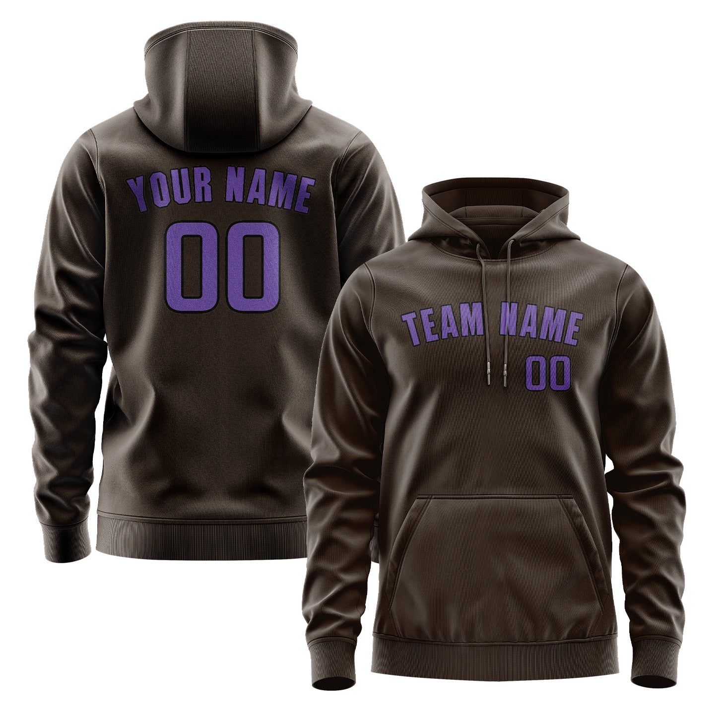 Maßgeschneidertes Braun Lavendel Hoodie