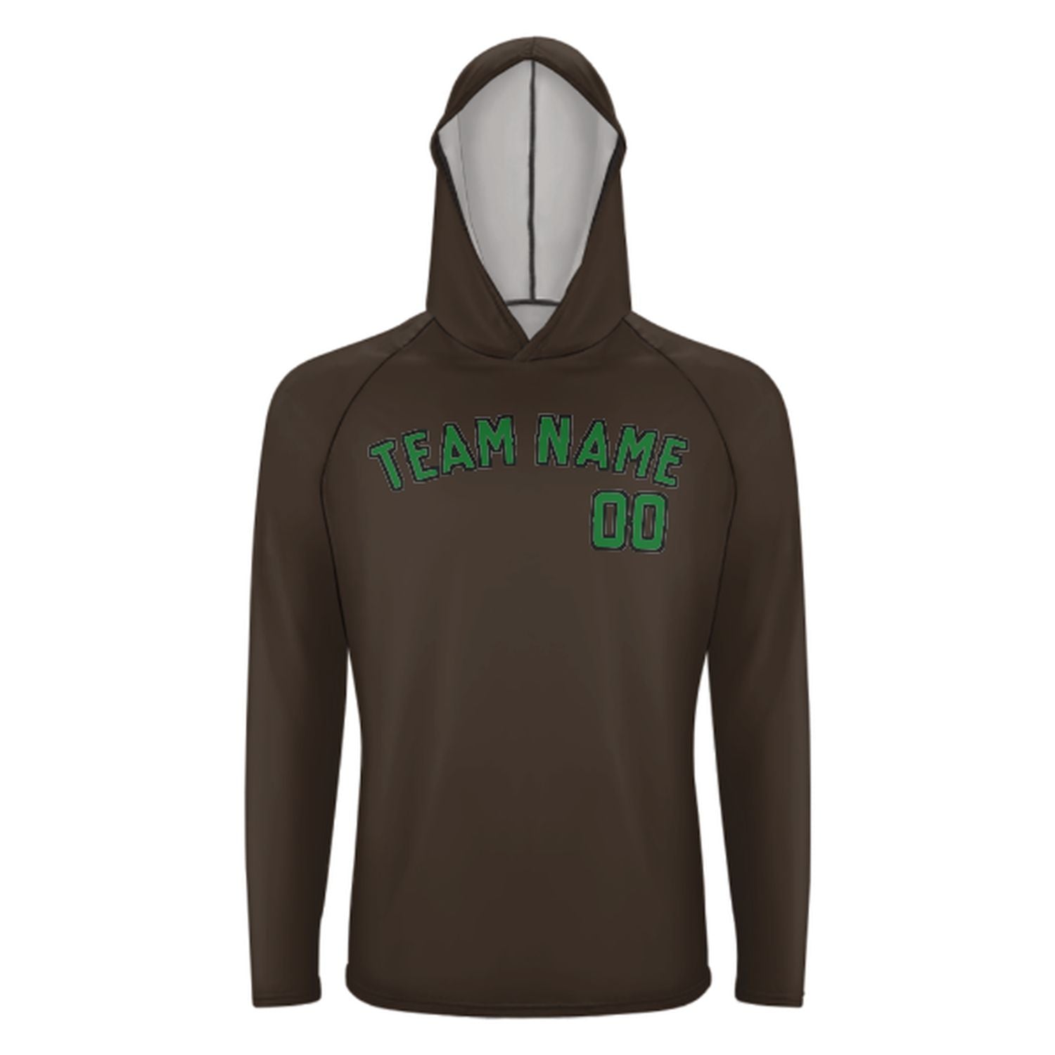 Maßgeschneidertes Braun Smaragdgrün UV-Hoodie
