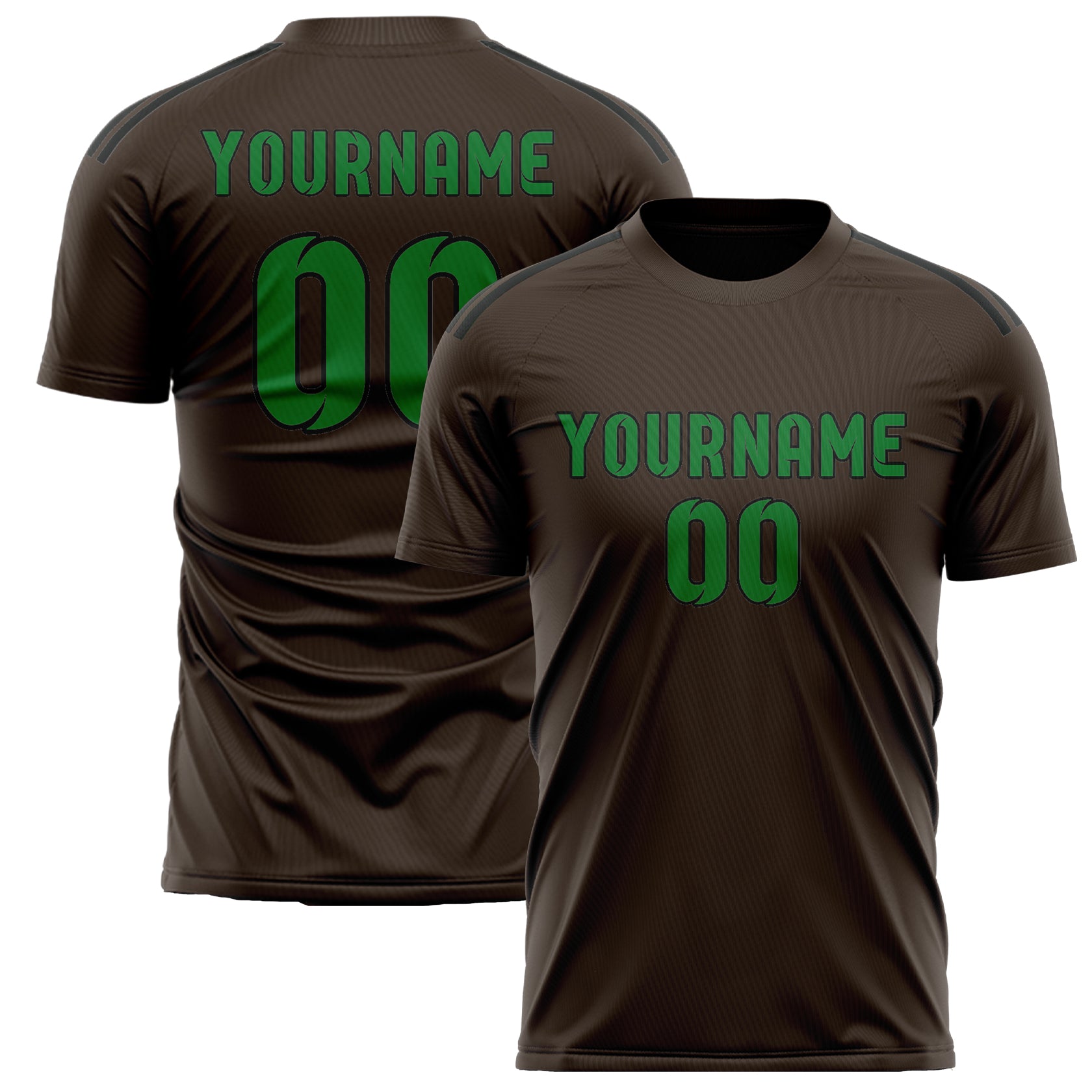 Benutzerdefiniertes Professionelles Braun Smaragdgrün Fußballtrikot