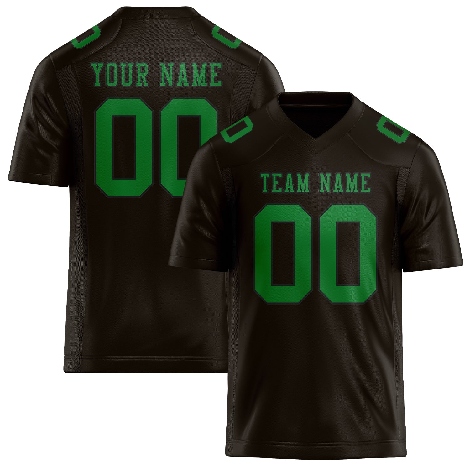 Maßgeschneidertes Professionelles Braun Smaragdgrün Rugbytrikot
