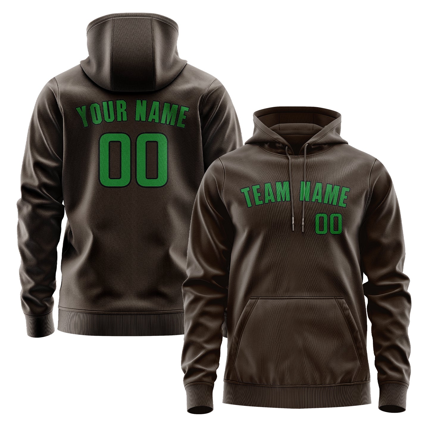Maßgeschneidertes Braun Smaragdgrün Hoodie
