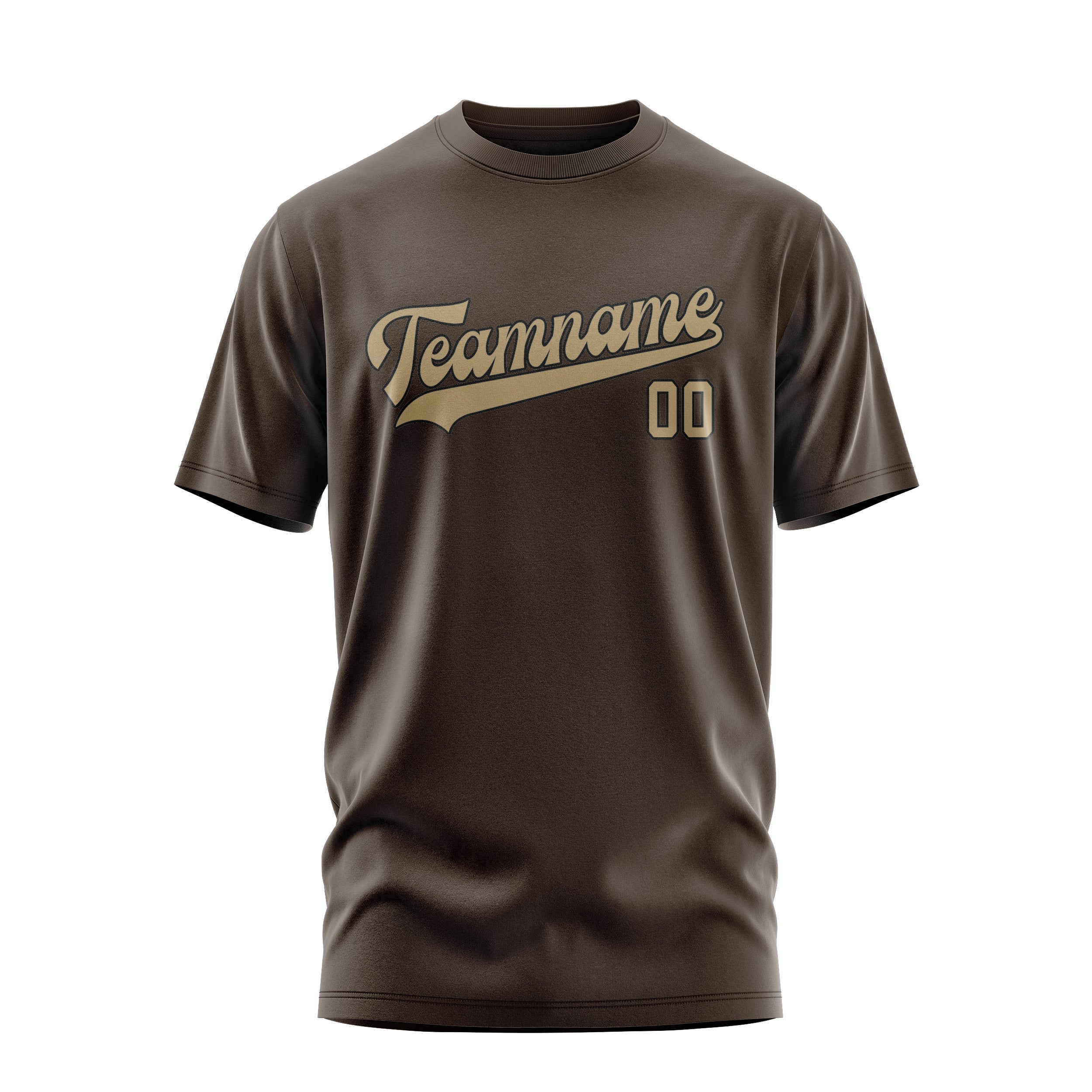 Maßgeschneidertes Braun Hellkhaki T-Shirt