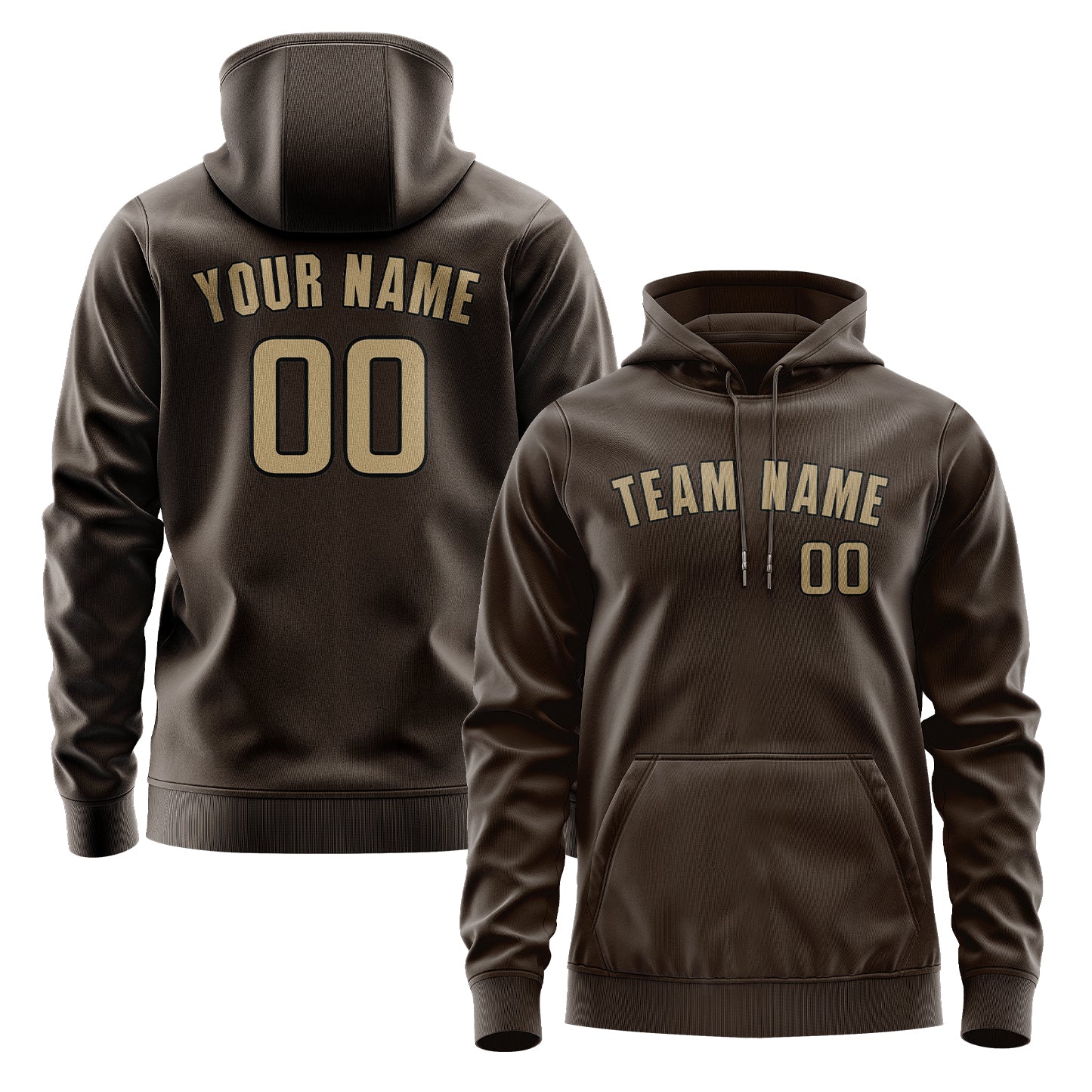 Maßgeschneidertes Braun Hellkhaki Hoodie