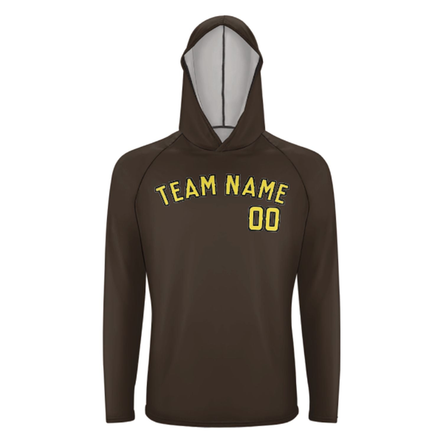 Maßgeschneidertes Braun Blassgelb UV-Hoodie