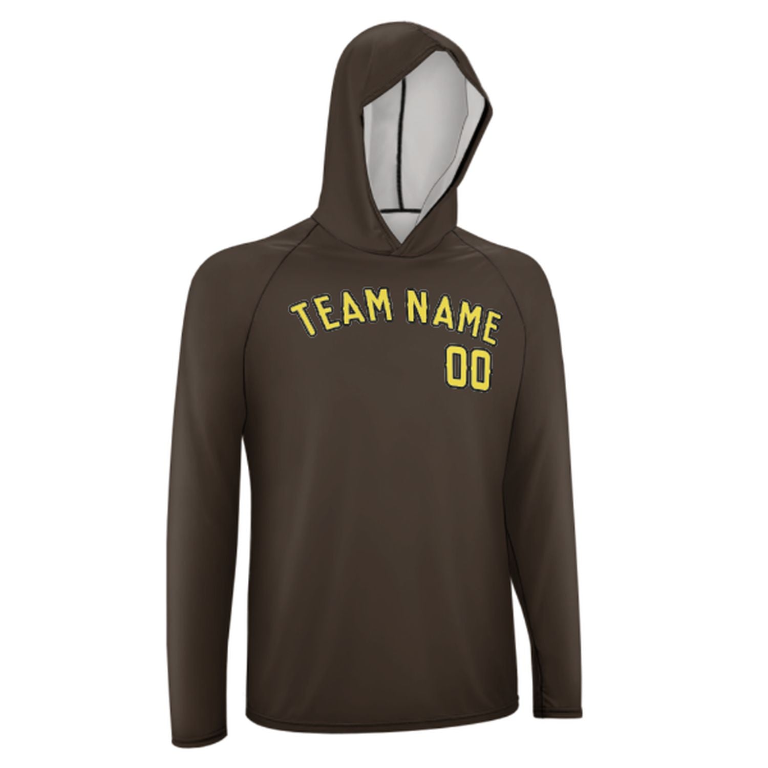 Maßgeschneidertes Braun Blassgelb UV-Hoodie