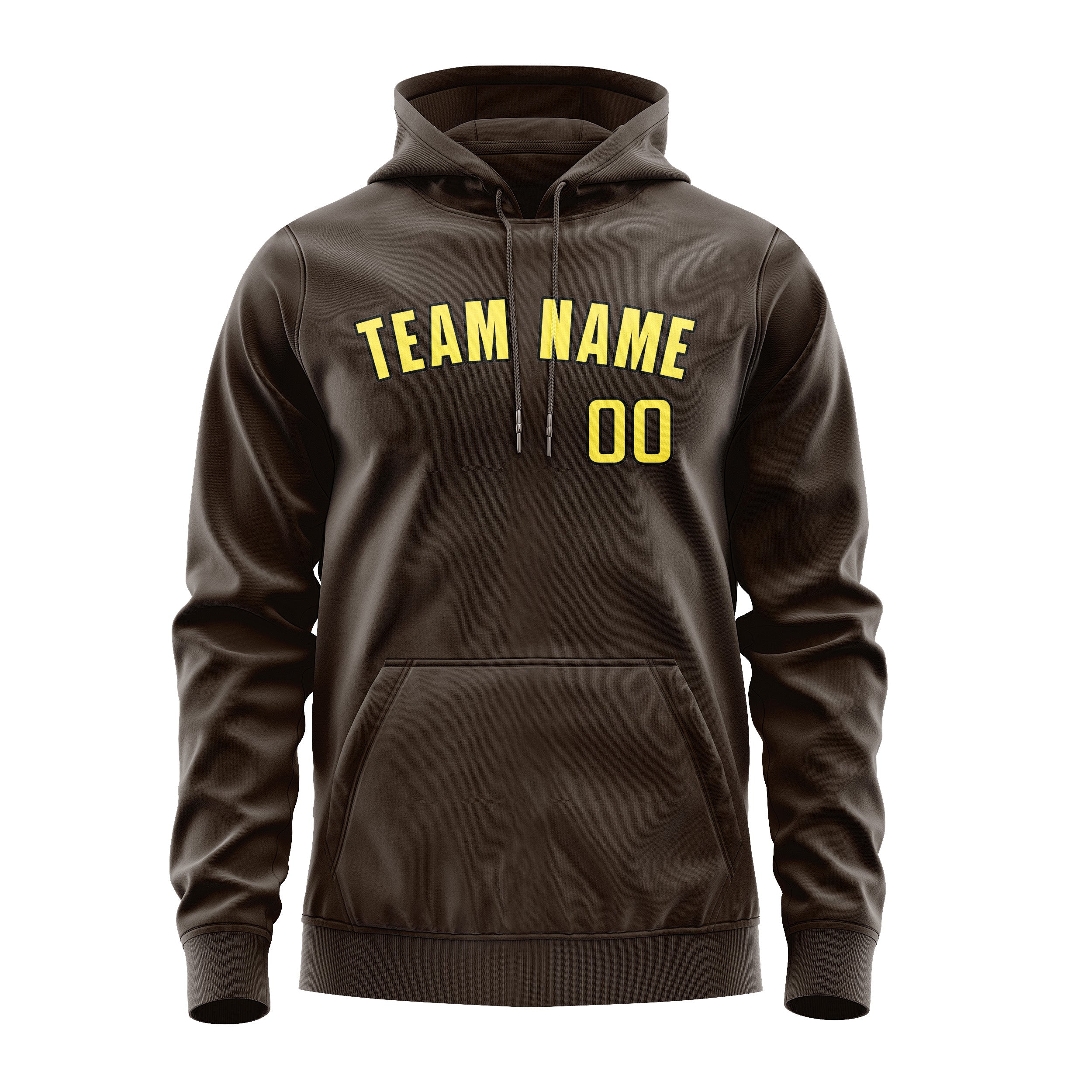 Maßgeschneidertes Braun Blassgelb Hoodie