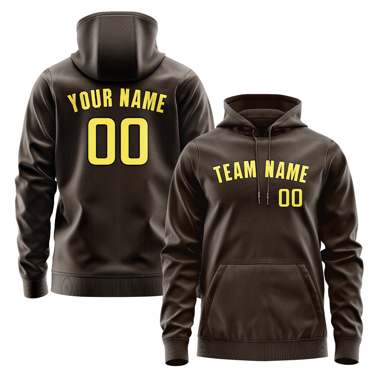 Maßgeschneidertes Braun Blassgelb Hoodie