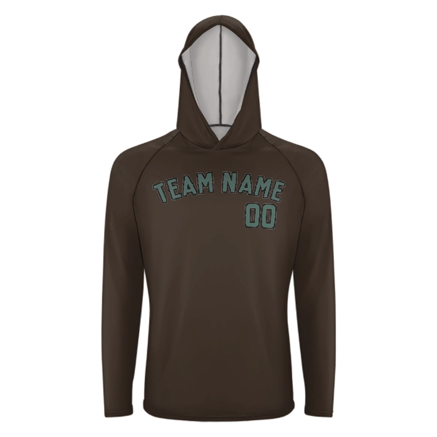 Maßgeschneidertes Braun Blaugrün UV-Hoodie