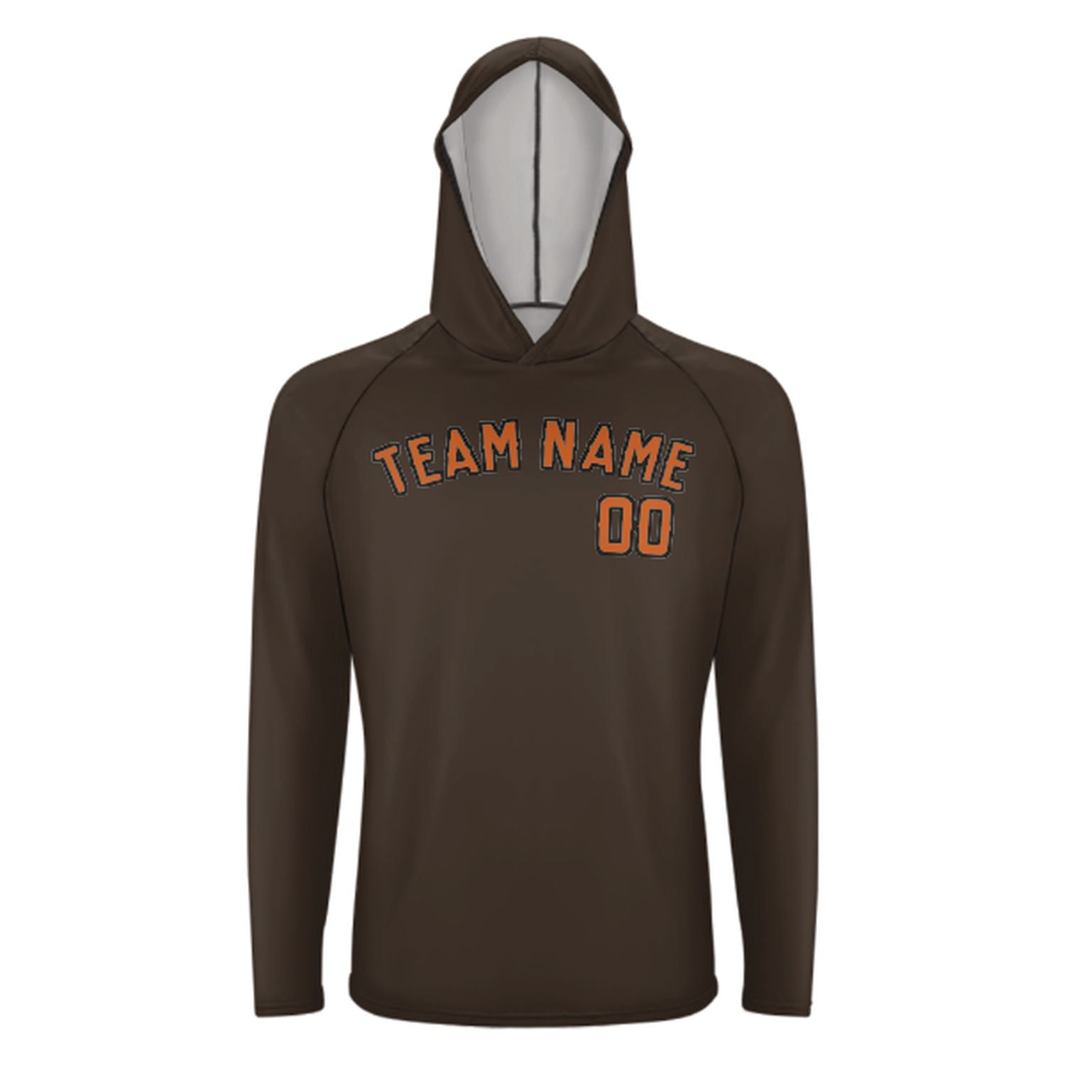 Maßgeschneidertes Braun Orange UV-Hoodie