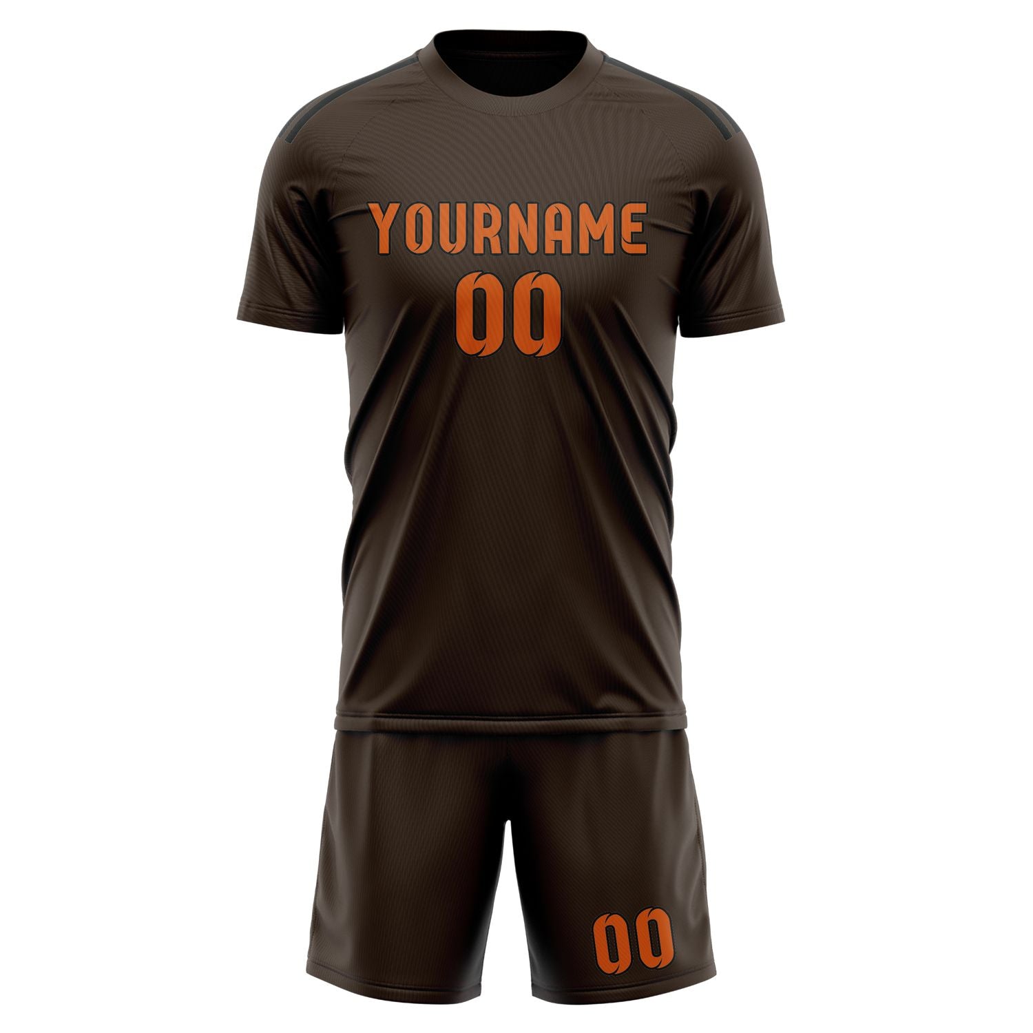 Maßgeschneidertes Professionelles Braun Orange Fußballtrikot-Set