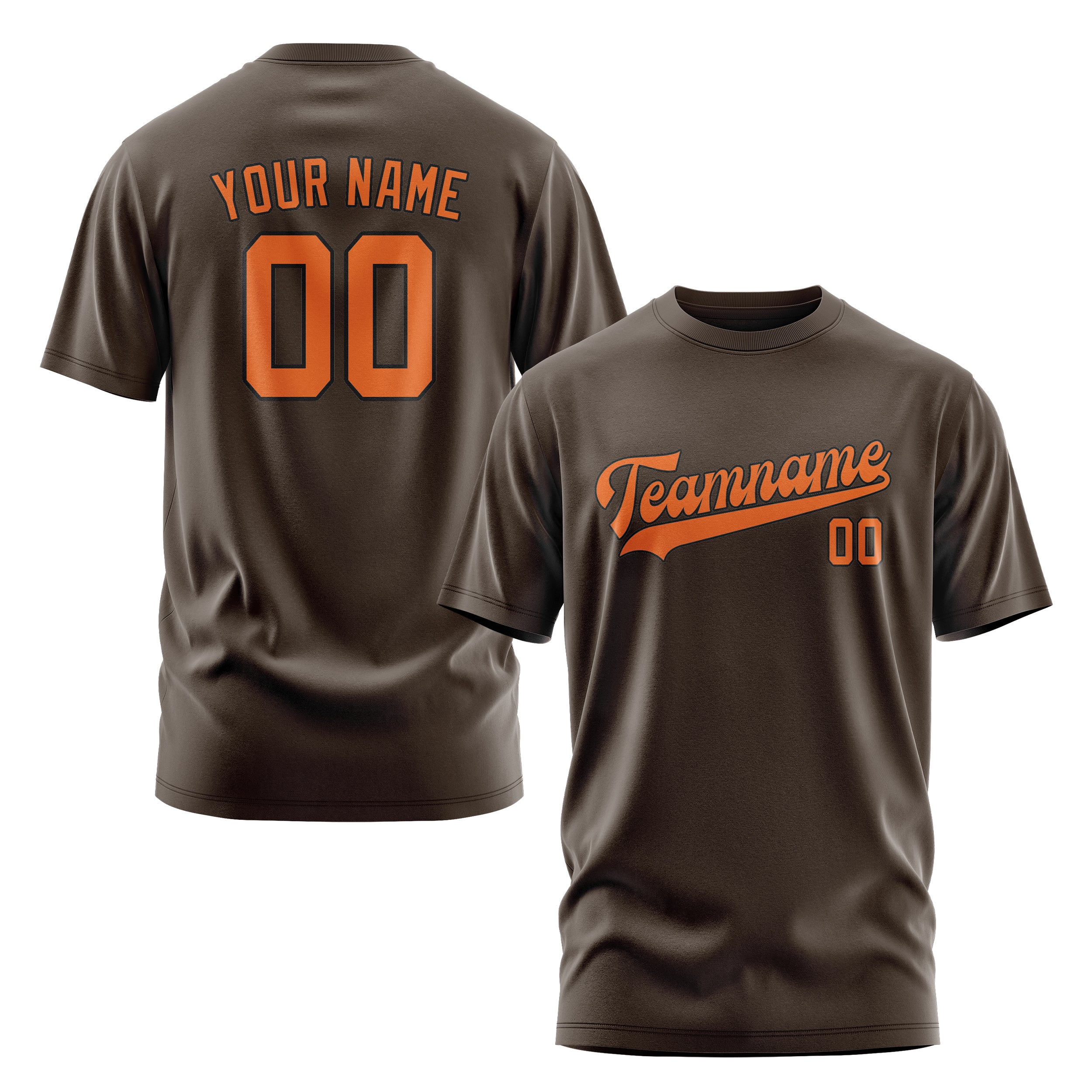 Maßgeschneidertes Braun Orange T-Shirt
